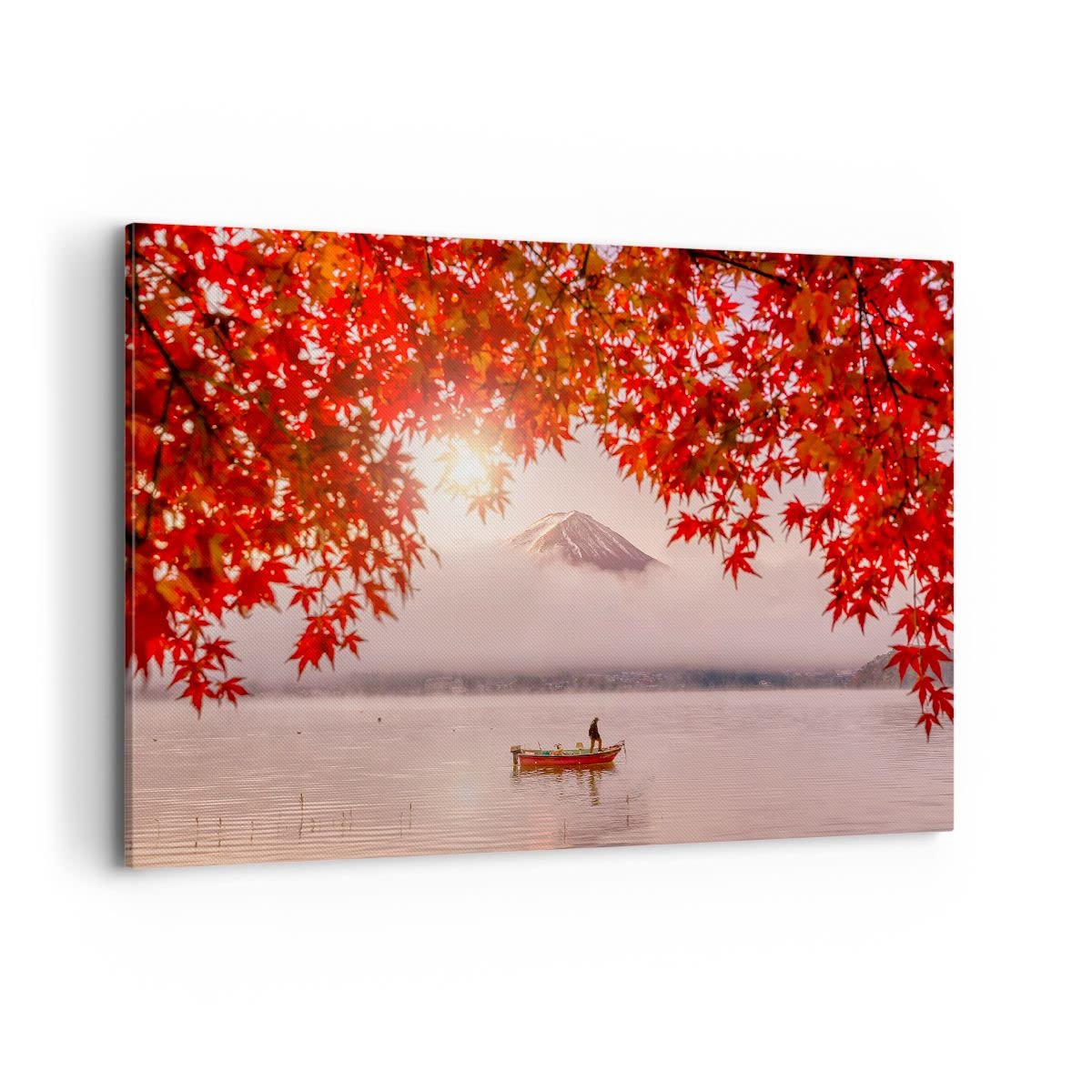 ARTTOR Cuadros Decoracion Salon volcán lago Lienzos decorativos 120x80cm Cuadro Sobre Lienzo Moderno Dormitorio Cocina Cuadros Pared Imágenes Wall Art Prints Decor Canvas Grande XXL AA120x80-4107