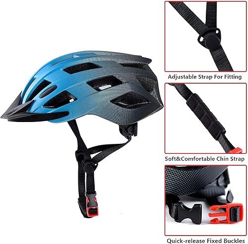 Miniatura 3 de Cascos de bicicleta para adultos, casco de bicicleta ajustable para hombre y mujer, casco ligero de carretera y montaña, ciclismo de seguridad con