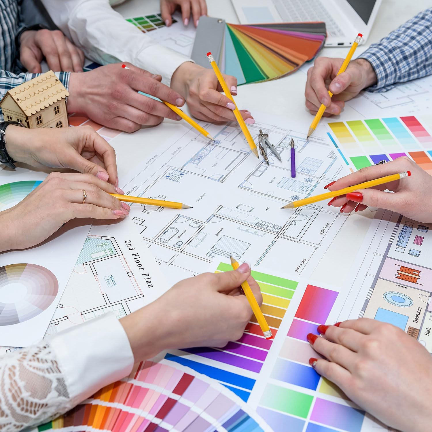 Rosmonde Pencils Bulk, 1250 Pack, Yellow Pencils Set, Pre Sharpened #2 HB, Back to School Supplies, Easy Hold Grip With Top Erasers, Bulk Set for Office, School, and Classroom Supplies