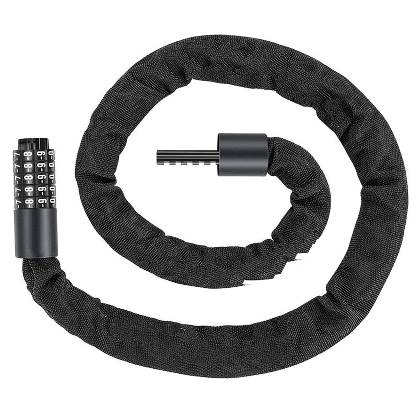Hdrtcbu 1.2M-Black Chain Lock Portable Bike Chain Lock High Security Anti-Theft Thicken Mountain Motorbike Lock(1.2M-Black)