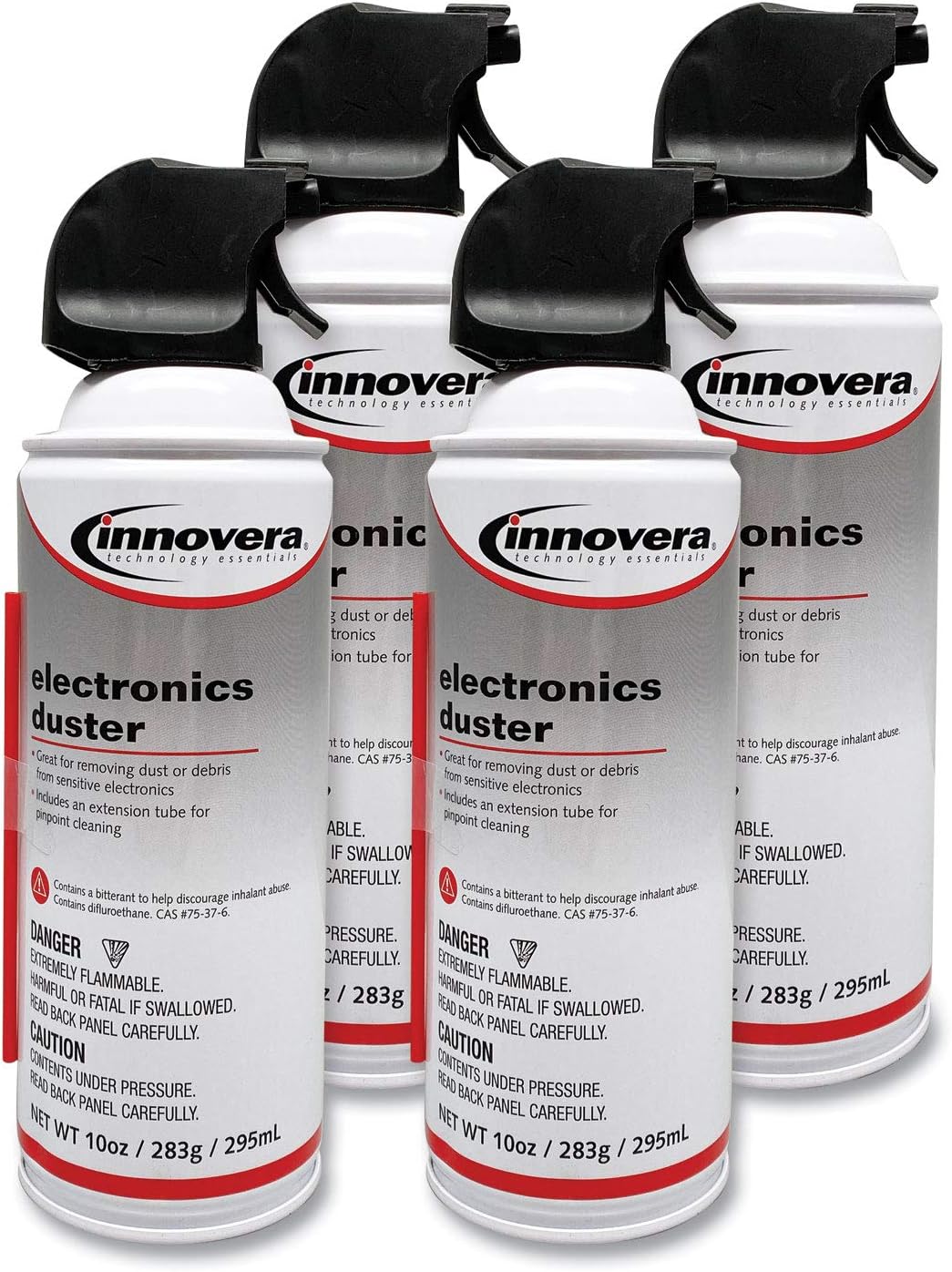 Innovera 10014 Compressed Air Duster Cleaner, 10 oz Can, 4/Pack