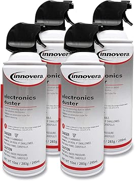 Innovera 10014 Compressed Air Duster Cleaner, 10 oz Can, 4/Pack