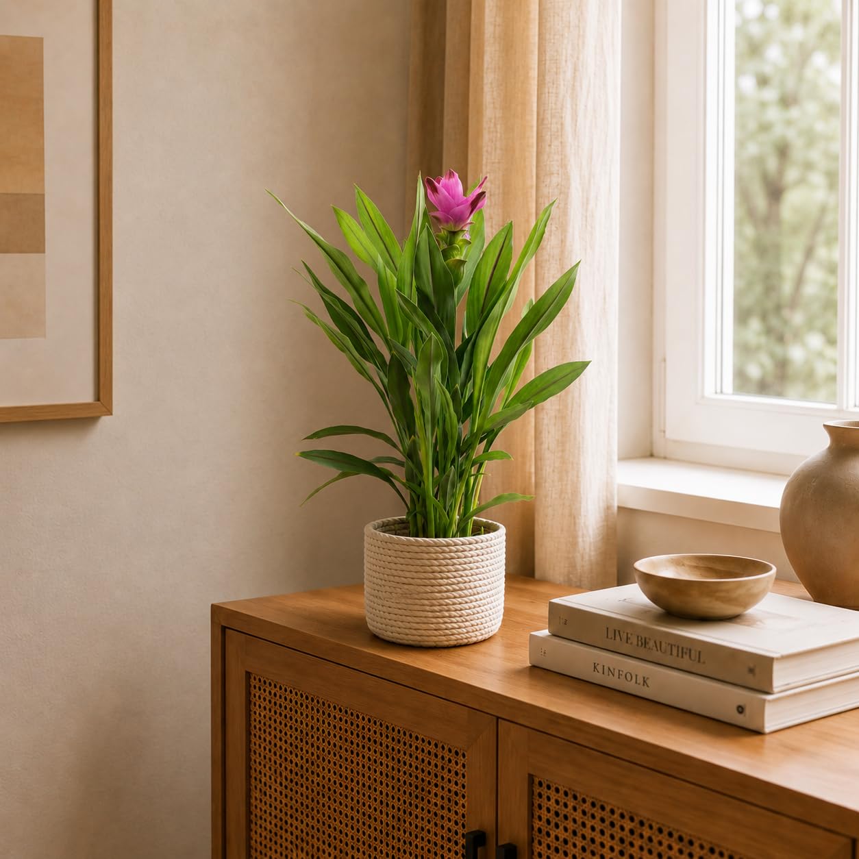 Curcuma – Vera pianta d'appartamento, curcuma – altezza ca. 55 cm, diametro vaso 14 cm