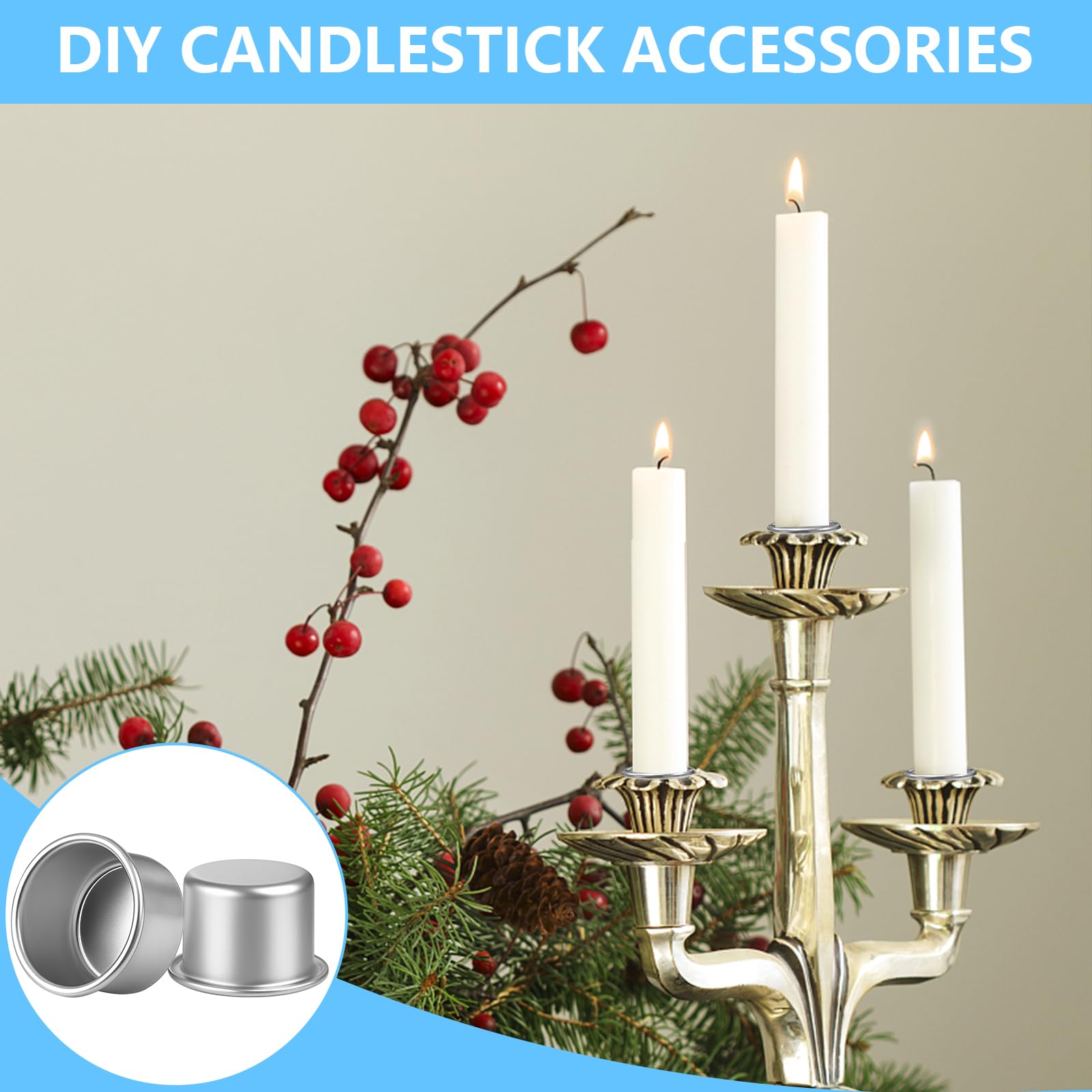 Bougie Amazon 30 Pièces Aluminium Insert De Bougeoir Noël Inserts De Plat Noel