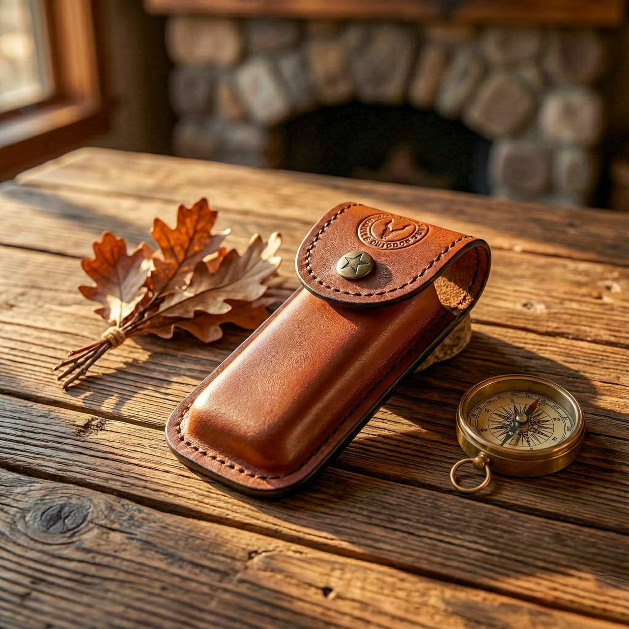 Dessi Folding Pocket 5" EDC Knife Case, Portable Leather Knife Pouch Holster with Snap Closure & Belt Loop, Outdoor Climbing, Camping, Cycling and Hiking Accessory SM155-image-18