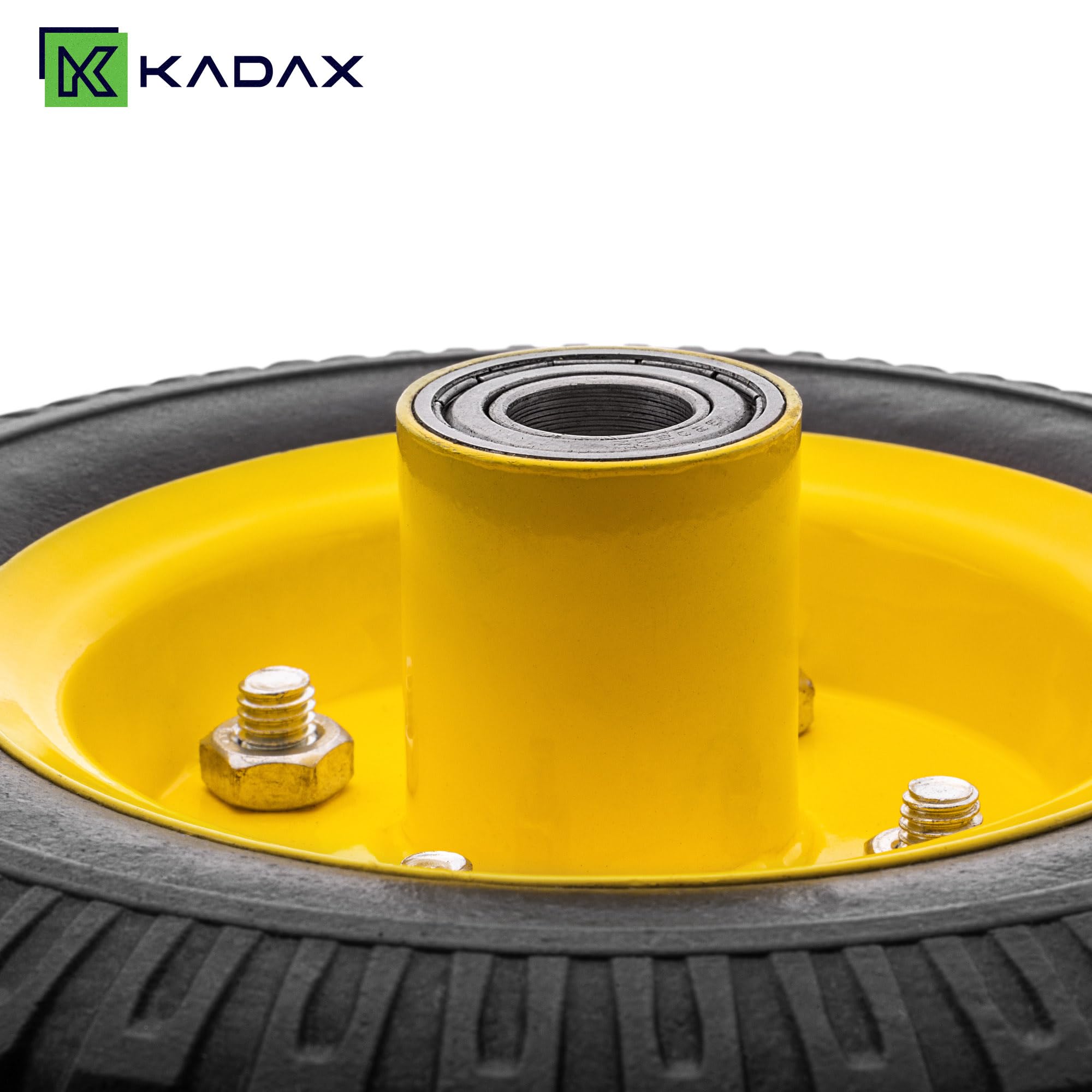 KADAX Lot de 4 roues de rechange anti-crevaison 2,50-4 pour diable, diable, chariot de transport et chariot de jardin, avec alésage d'axe de 17 mm