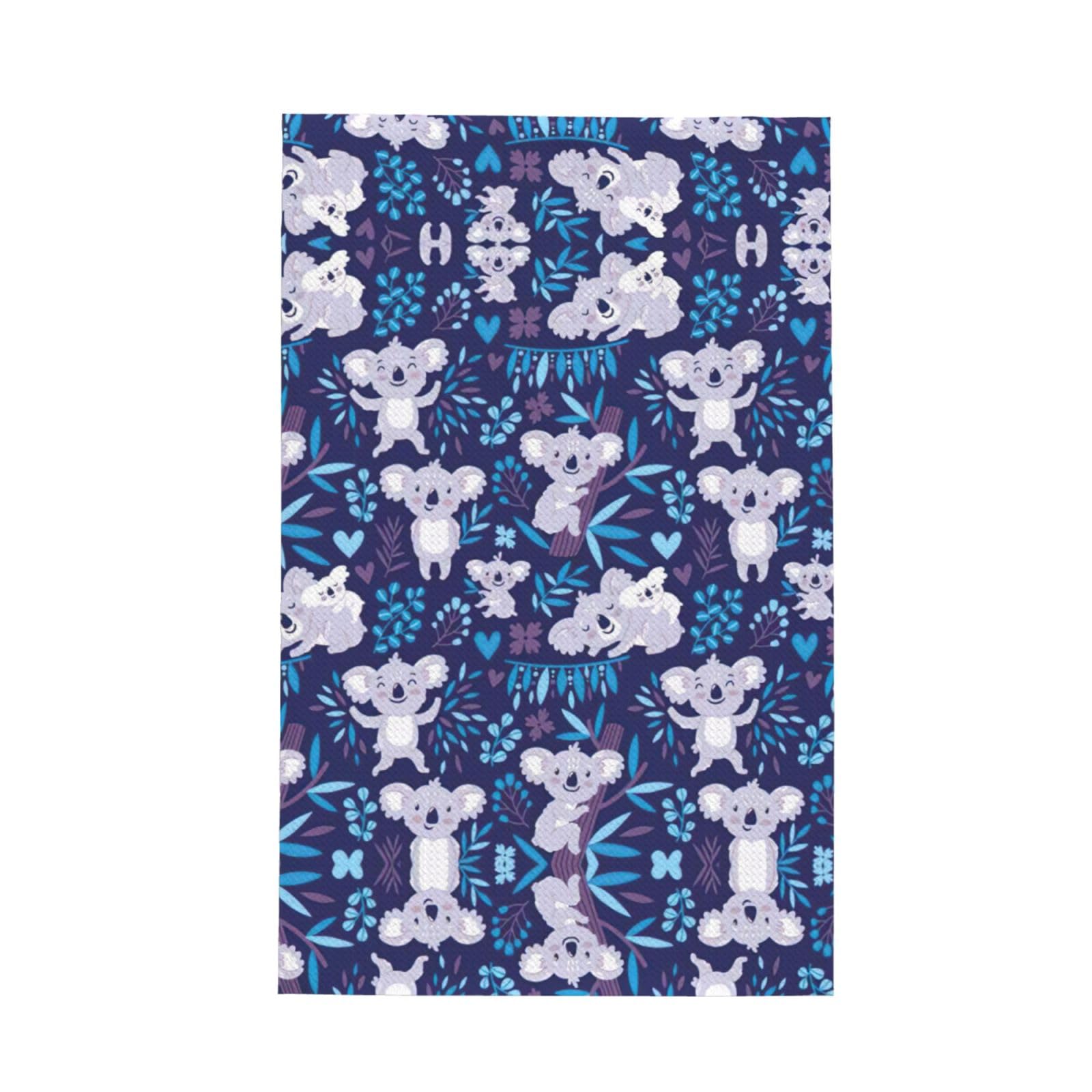 Xxahnbm Black Lovely Koala Print Waffle Kitchen Towel,Absorbent Hand Towel