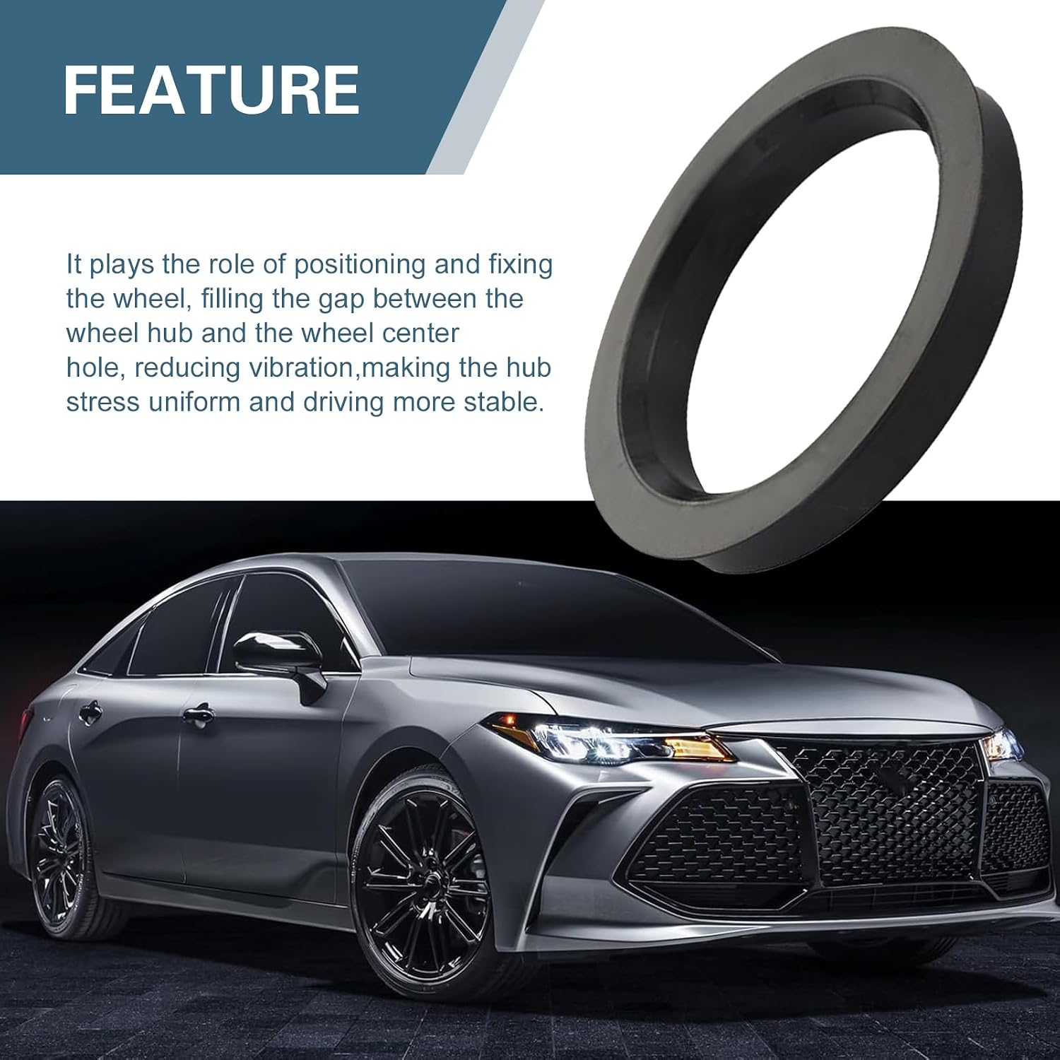 4PCS Car Wheel Hub Center Ring, Polycarbonate Plastic Fill Gaps Shock Absorbing Seal Ring, for 73.1 mm - 60.1 mm Wheel Hub Modification Accessories (Black)