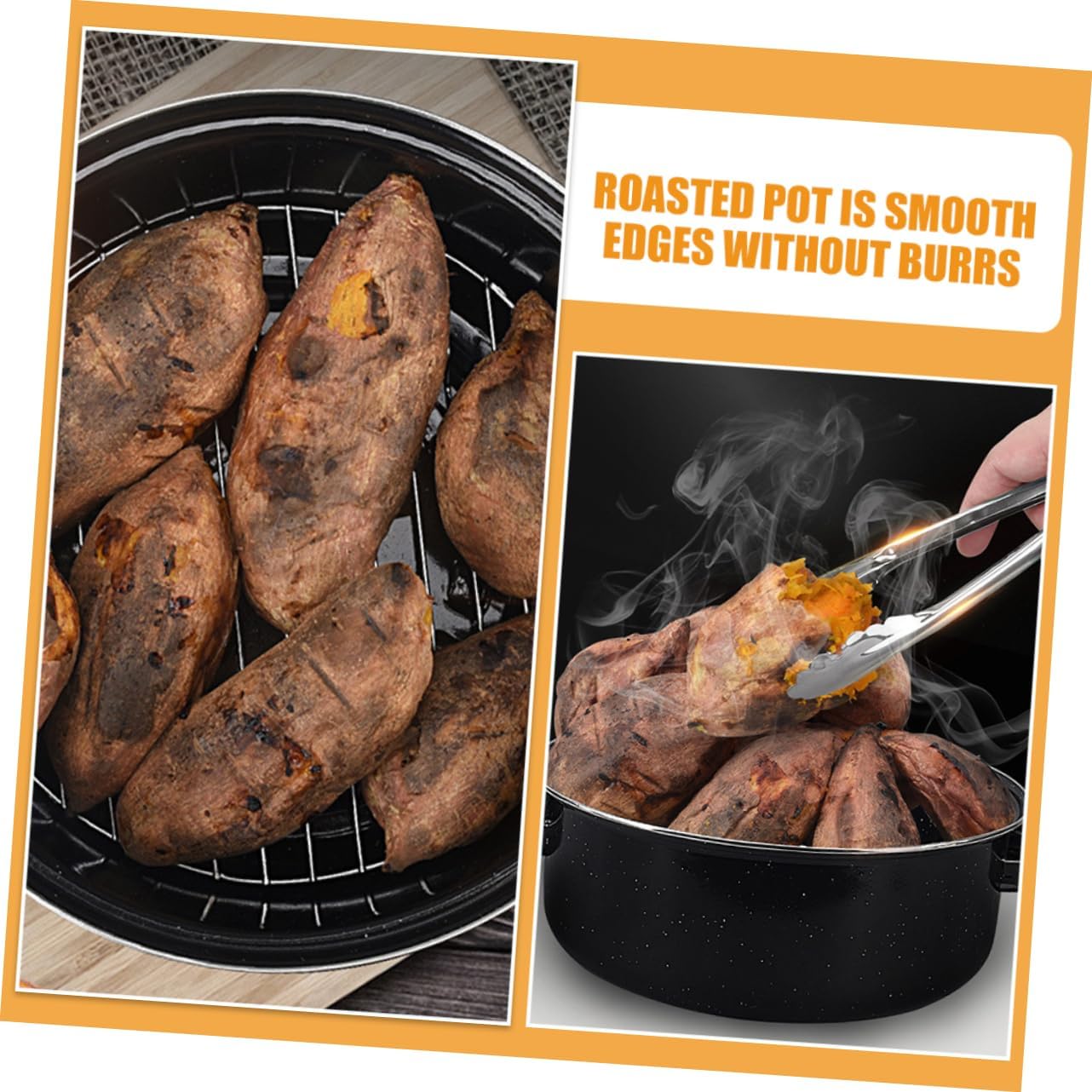 Luxshiny Quick Release Roasting Pan High-temperature Resistant Pot Roasting Pan Rack Non-stick Cooking Pot Home Restaurant