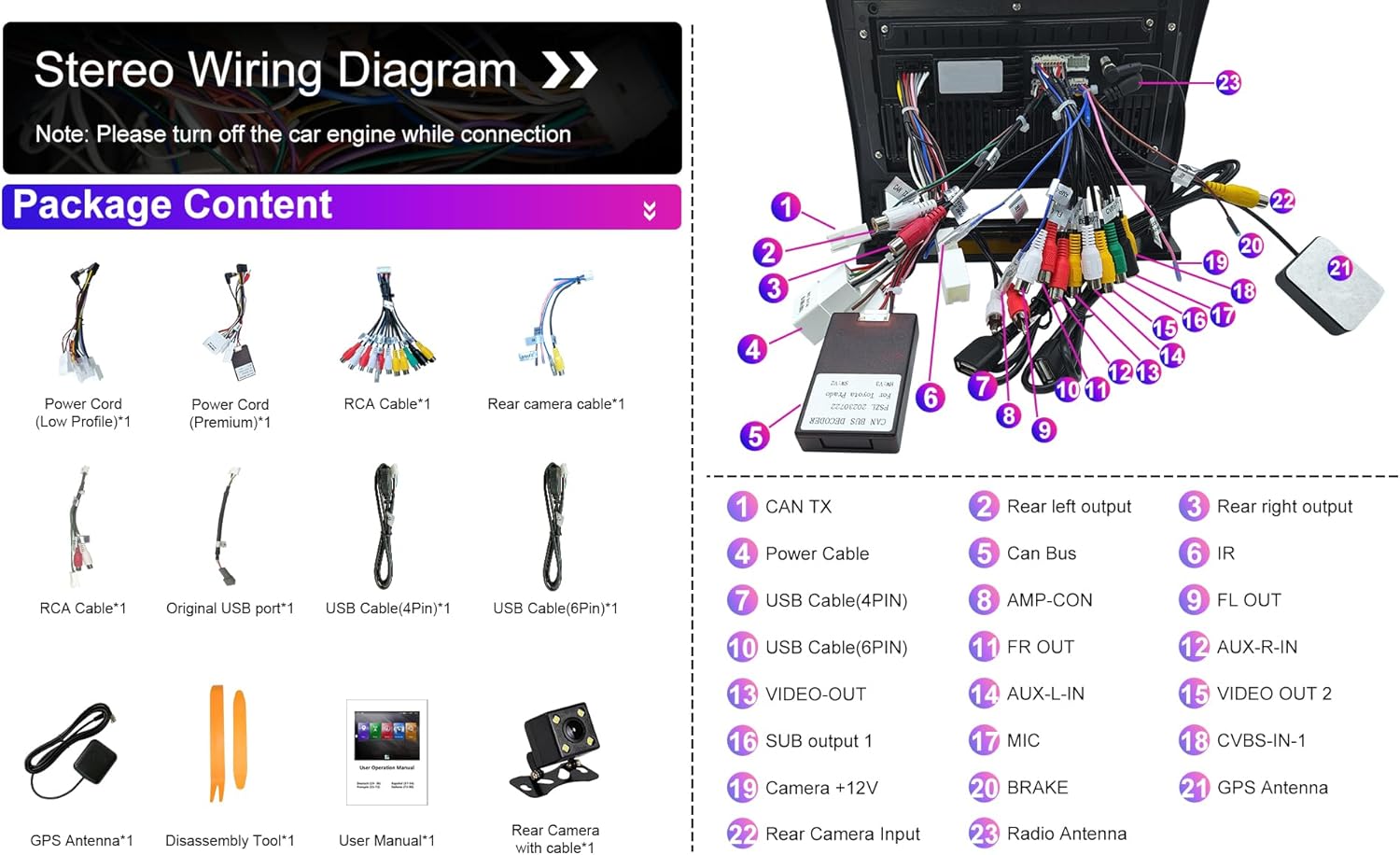 Radio for Tacoma: 2+32G Car Stereo with Bluetooth AM FM Carplay Auto for Toyota Tacoma Truck 2005-2015, 9" Aftermarket Touch Screen Android System Head Unit Play with Backup Camera FMAM GPS for Apple