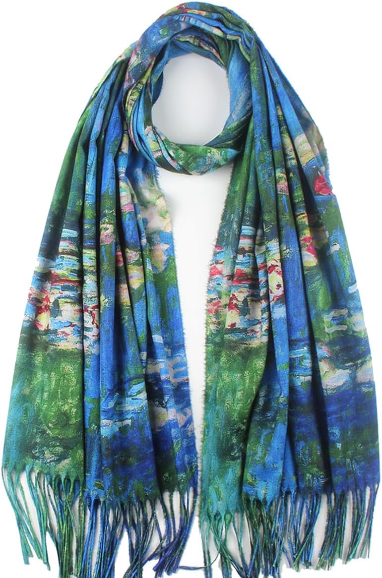 Umjetnost Soft Cashmere Feel Scarf For Women Winter Warm Scarves Large Shawl Wrap Monet Van Gogh Art Print