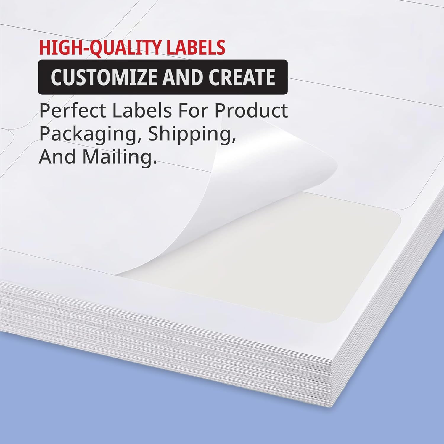 TAPE LOGIC Printable Self-Adhesive 3 ⅓” x 4” White Laser Labels (25 Sheets of 6) | 150 All Purpose Blank Sticker Label, Office & Personal Supplies for Address Shipping & Mailing