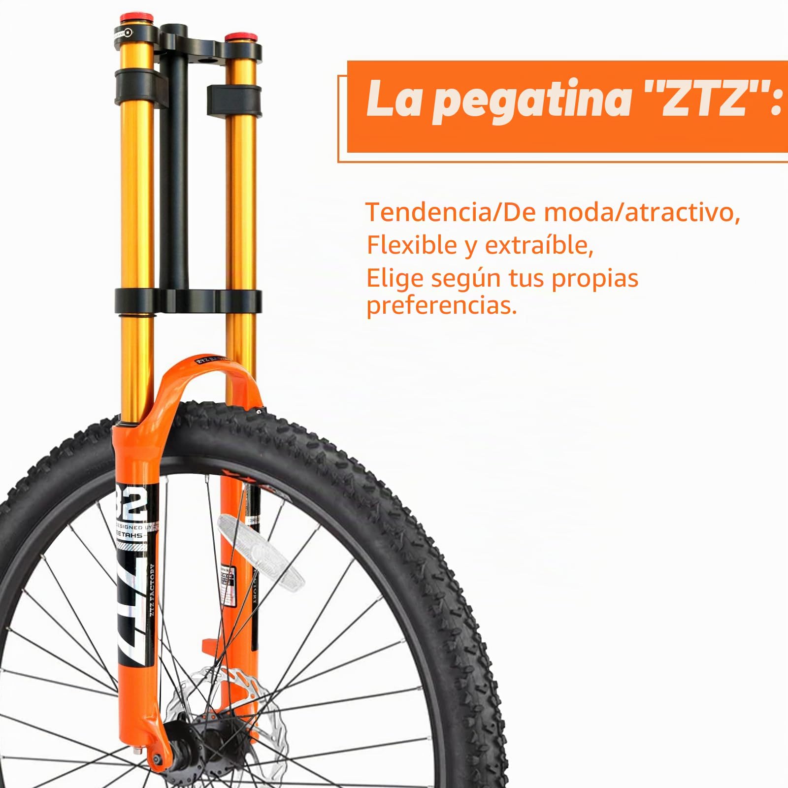 Horquilla de Suspensión de Bicicleta 26/27.5/29" para Bicicleta de Montaña DH Aire Doble Hombro Descenso Amortiguador Tubo Recto Amortiguador de Bicicleta Ultraligero Ajuste de Rebote