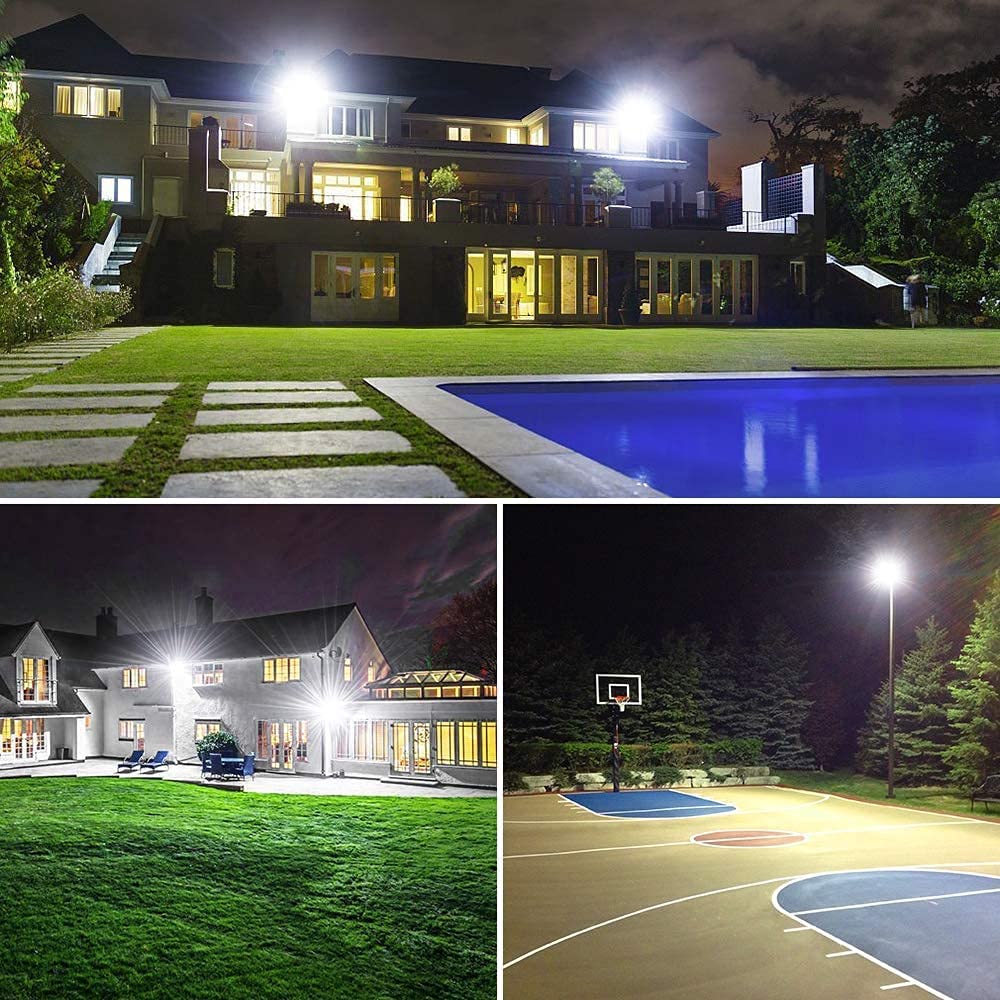 GLORIOUS-LITE 2 Fari LED 50W Per Esterno – 5000 Lumen, 5000K Bianco Luce Diurna, IP66 Impermeabile, Con Spina, Per Giardino E Garage