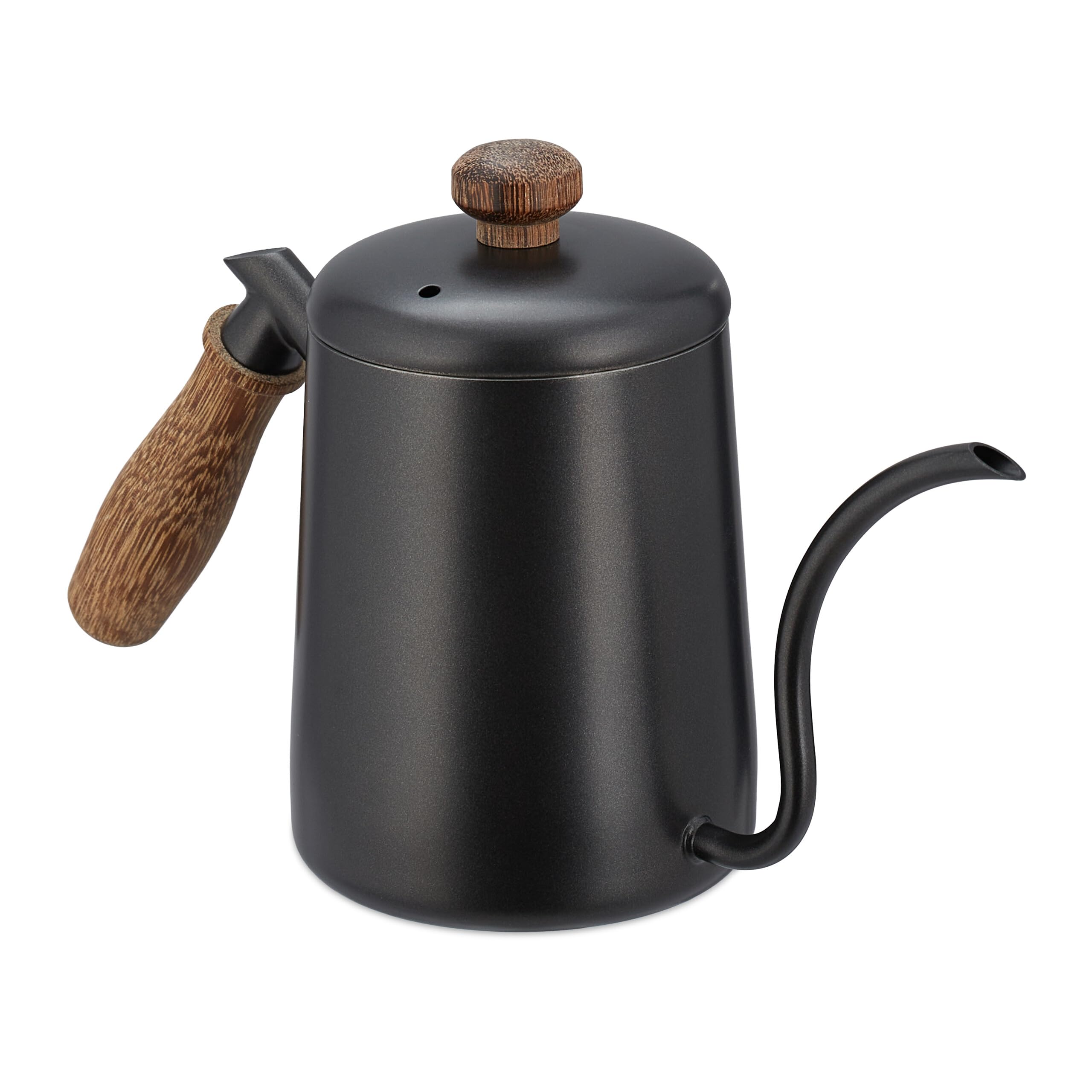 Théière design scandinave avec couvercle et poignée bois pour thé en vrac