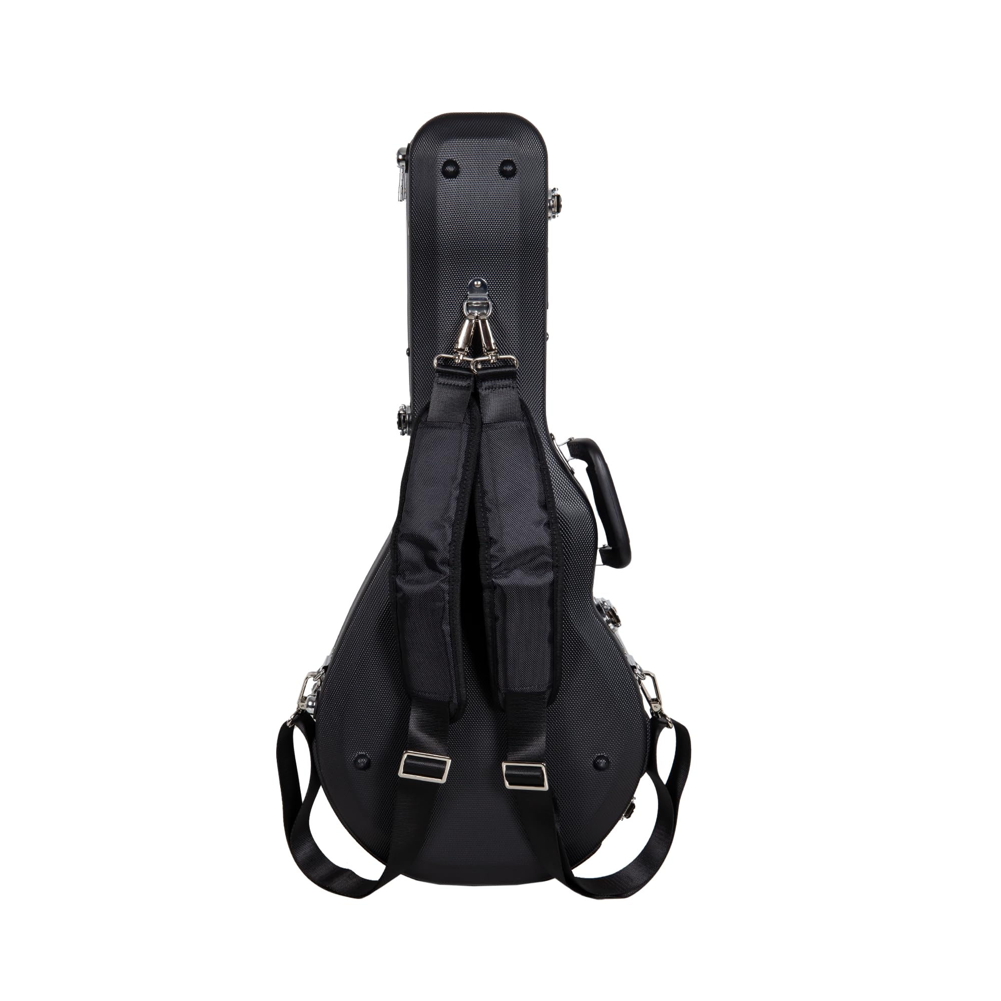Crossrock Étui ABS pour Mandoline F-Style | Coque Matte Black, Serrure Sécurisée, Bretelles Sac à Dos, Rangement Intégré – Coque Rigide Anti-Rayures