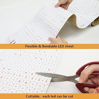 LED Backlight Sheet, Large Flexible LED Sheets for Backlighting Countertop Wall, 24V Dimmable Cuttable Panel Light for Backlit Translucent Stone/Marble/Onyx/Quartz (3000K, 6.56Ft/2M, IP20)