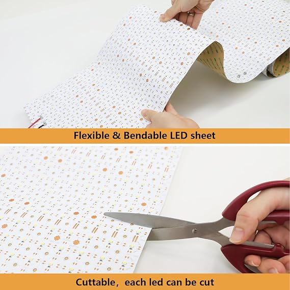 LED Backlight Sheet, Large Flexible LED Sheets for Backlighting Countertop Wall, 24V Dimmable Cuttable Panel Light for Backlit Translucent Stone/Marble/Onyx/Quartz (3000K, 6.56Ft/2M, IP20)