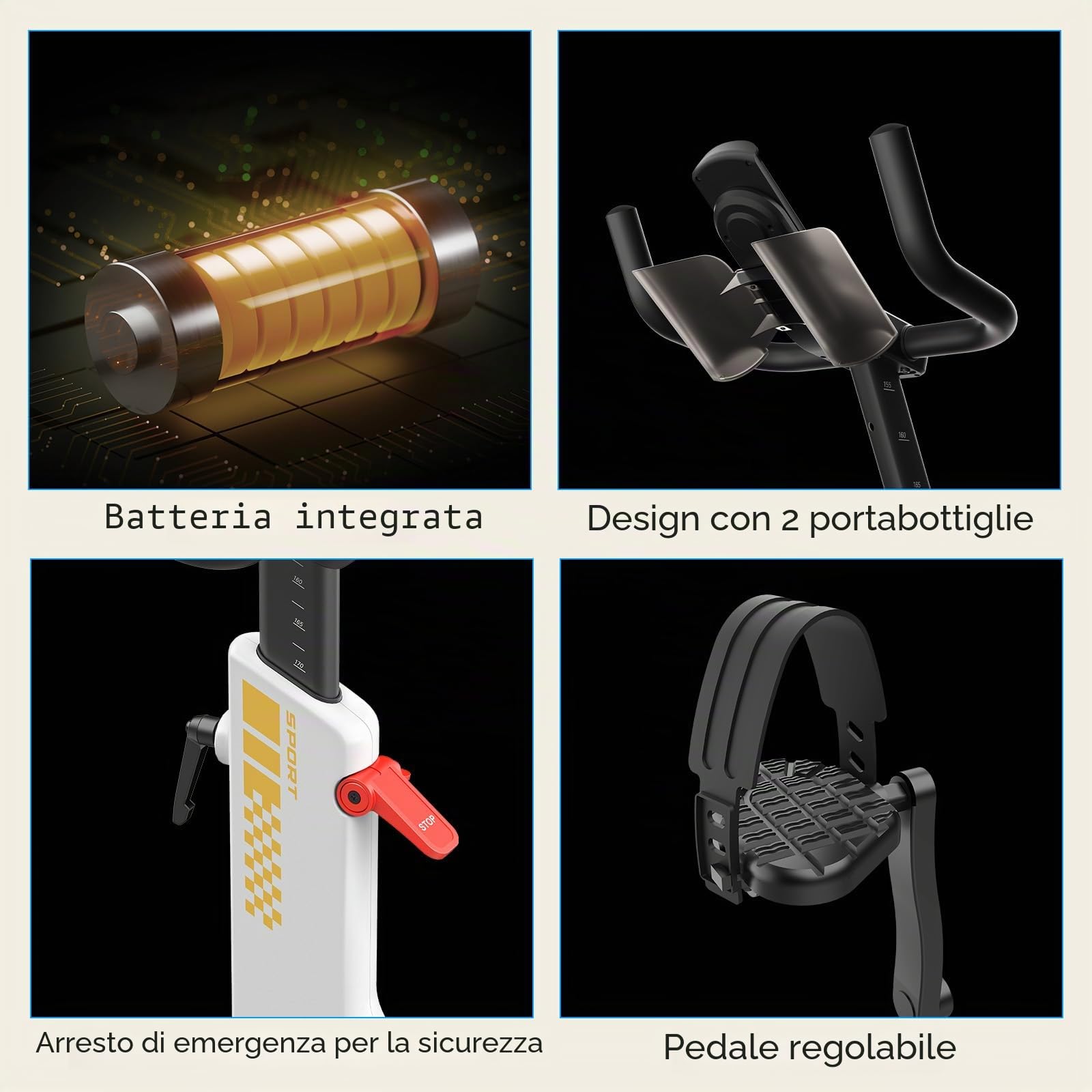 Cyclette per Casa, 40 Livelli di Resistenza Magnetica, Pieghevole per Interni, Capacità di Peso di 120 kg, Bici da Fitness Silenziosa, con Display a LED, App Supportata, Colore Bianco