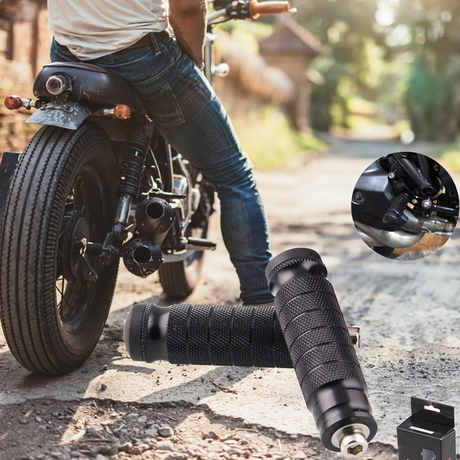 Podnóżki motocyklowe, podnóżki motocyklowe, 2 szt. CNC, tylne podnóżki motocyklowe, uniwersalne M8, antypoślizgowe, podnóżki, pedały