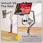 Urmust Tablet Mount for Desk, Adjustable iPad Stand Holder, Portable Monitor Stand Tablet Arm for 4.7"-18.5" iPad Pro/Air/Mini, iPhone, Galaxy Tab, for Kitchen, Work, Video Call