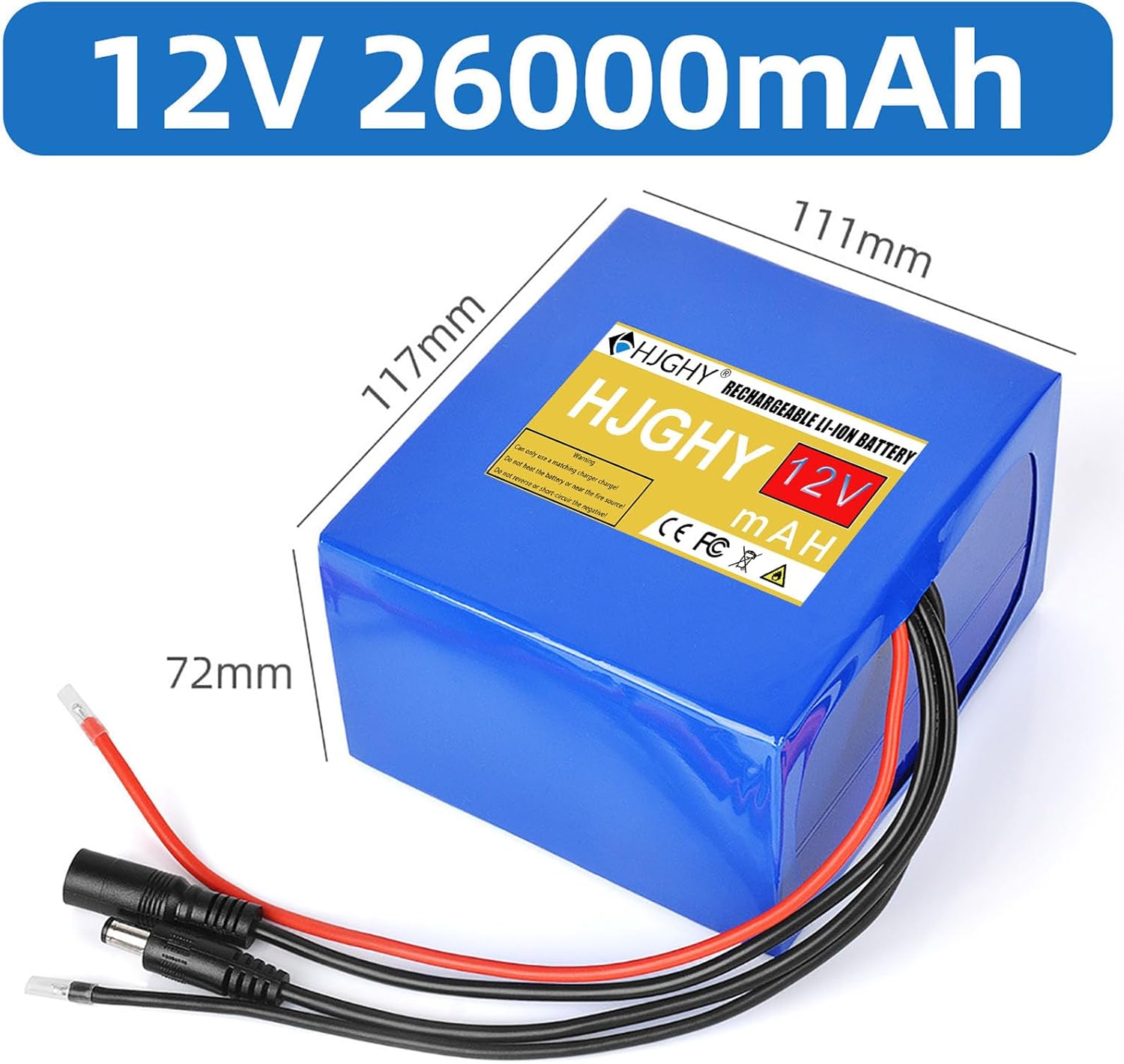 PVC Lithium Battery 12V 16000mAh 26000mAh 36400mAh 46800mAh 52000mAh 62400mAh Lithium Battery Pack with DC Charger for Sprayer/Speaker/Router