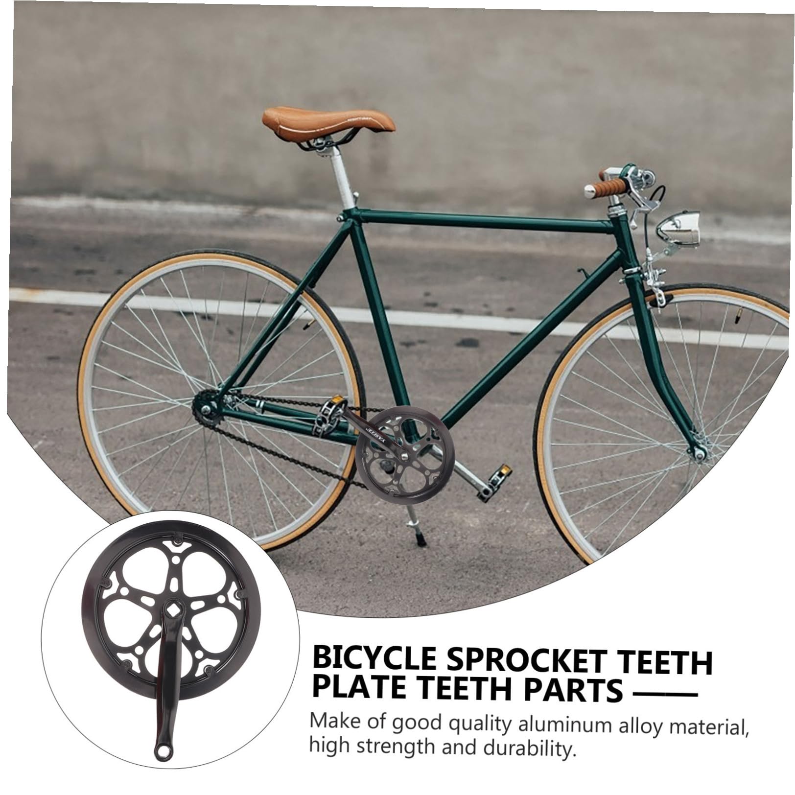 Homoyoyo Guarnitura per Bicicletta a Singolo Anello 170mm in Ferro Nero 52 Denti, Facile da Installare, Ricambio per Bici da Strada