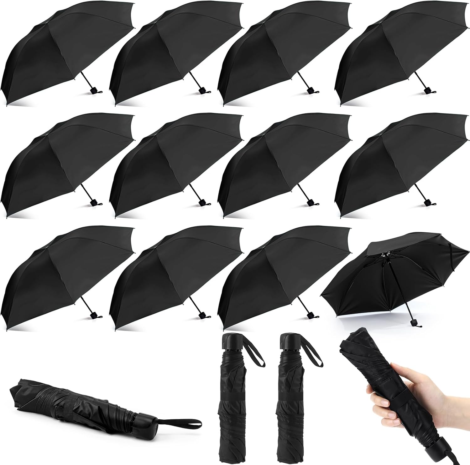 Silkfly Folding Umbrella Bulk Windproof Portable Lightweight Travel Mini Umbrella for Rain UV Sun 37.8 inches