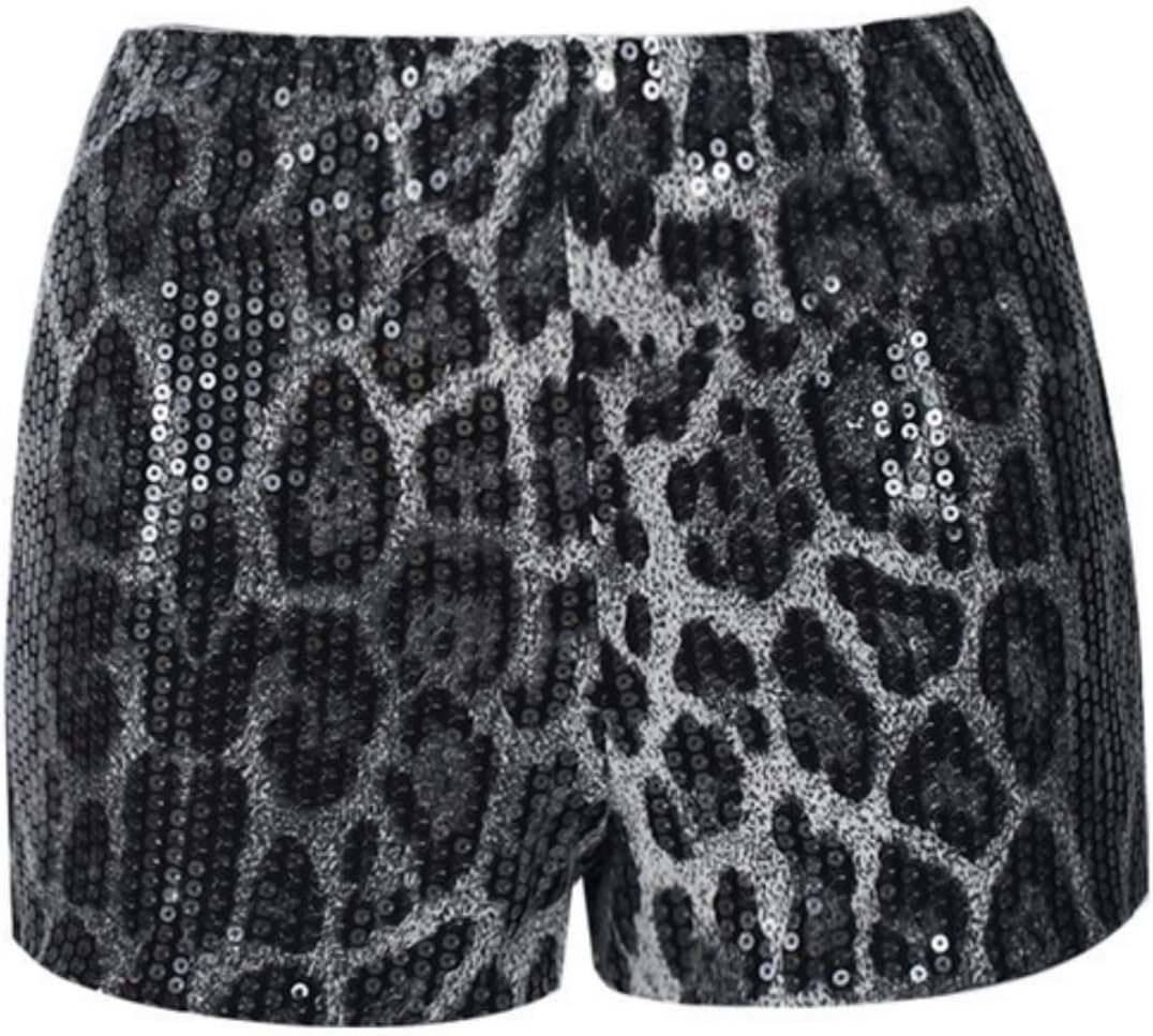 Women Casual High Waist Dance Party Sequin Sparkle Shorts Sexy Glitter Skinny Rave Hot Pants