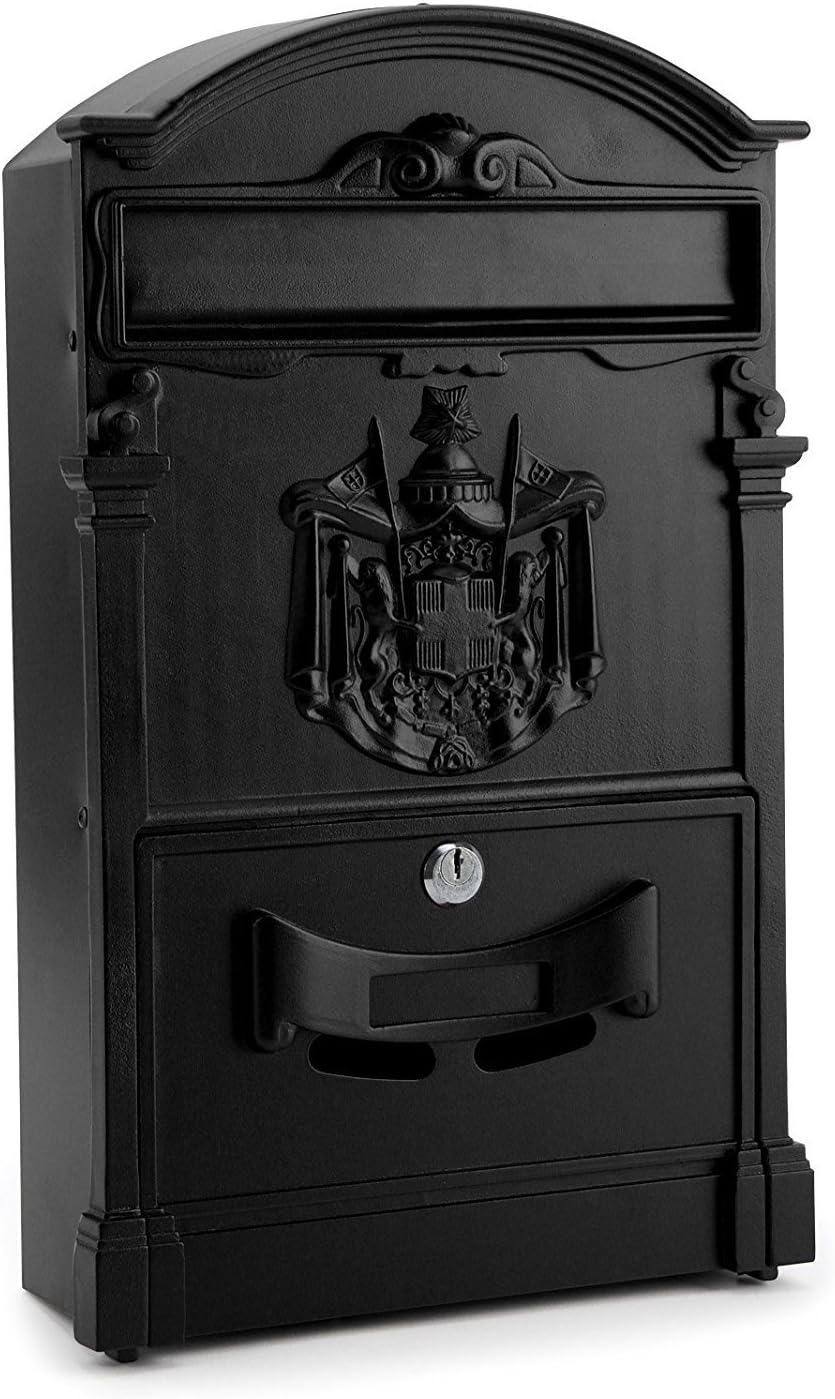 MultiWare Heavy Duty Post Box Outdoor Letter Box Lockable Black