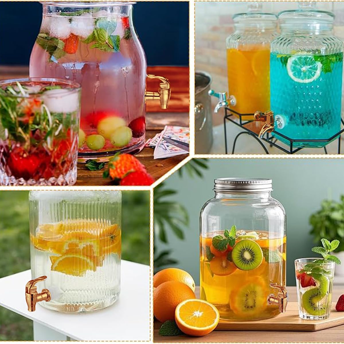 Rubinetto di Ricambio da 2 Pezzi per erogatore di Bevande Rubinetti a Pressione Rubinetto per erogatore di Acqua Rubinetto per Bottiglia di Vetro (Oro Rosa)