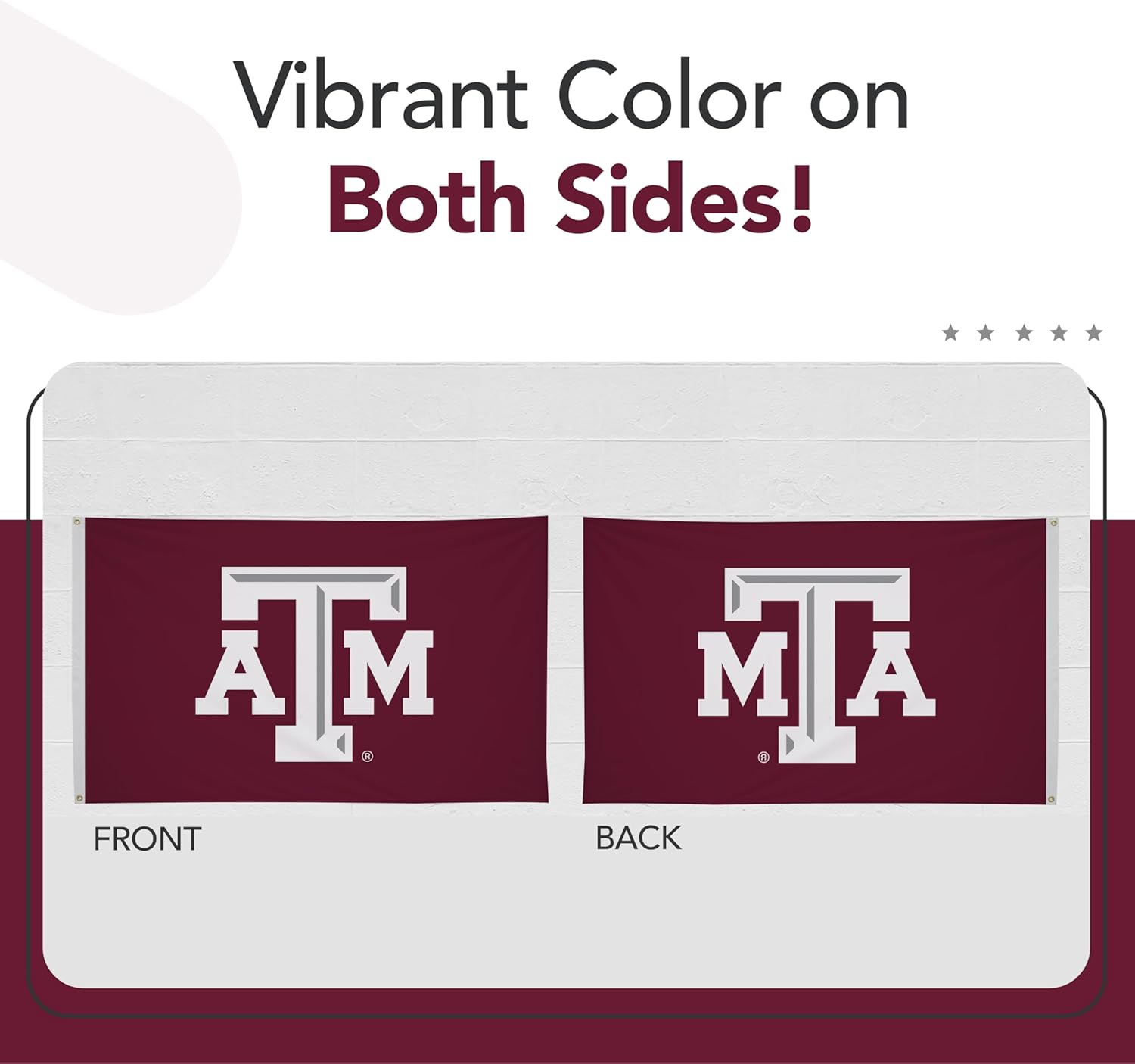 Texas A&M Aggies College Sports Printed Flag - NCAA Licensed - Nylon - School Banner (White, Maroon) (3' x 5')