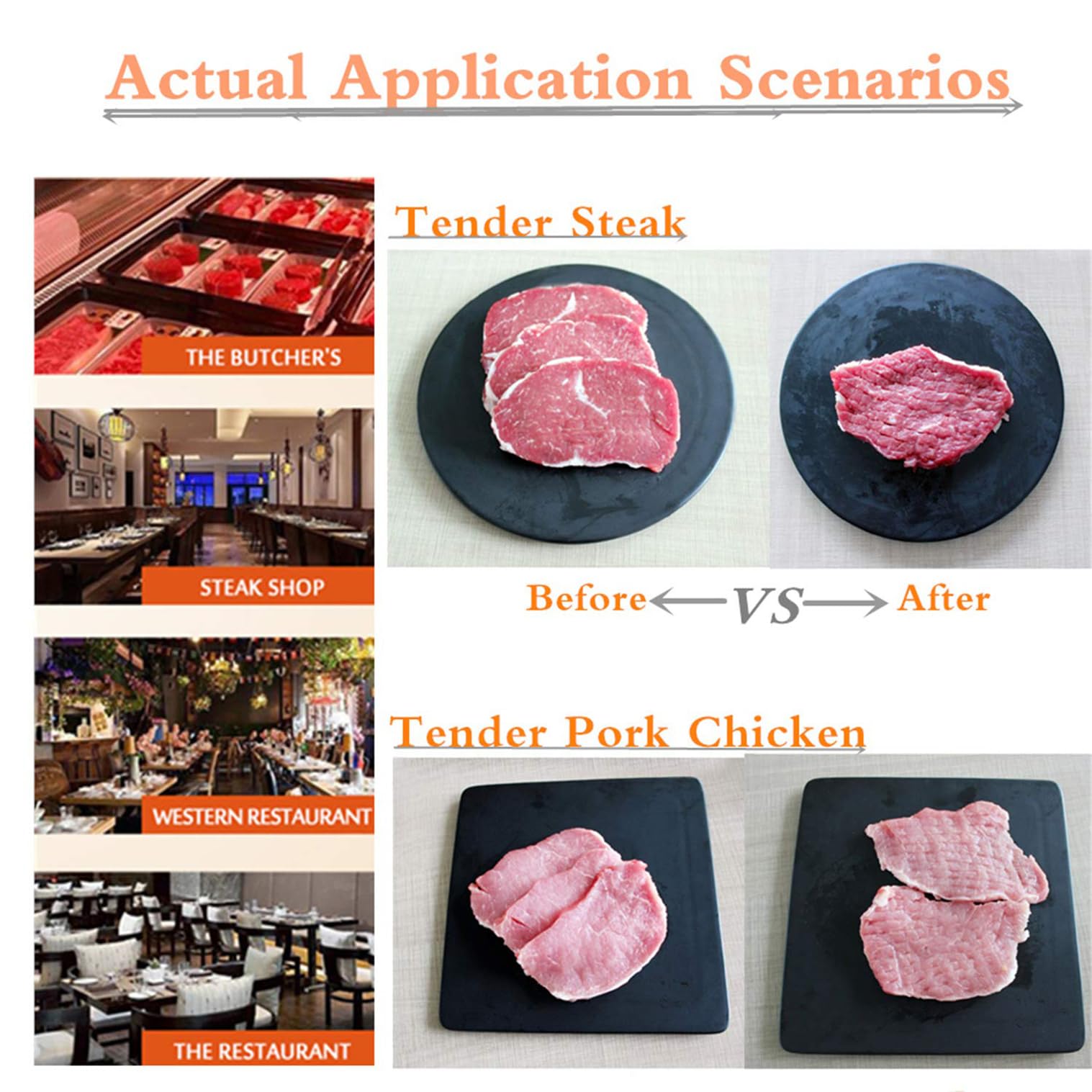Robuster Fleischklopfer, manueller Steakflacher, für verbesserte Zartheit, leicht zu reinigen, für Rind, Huhn, Schweinefleisch