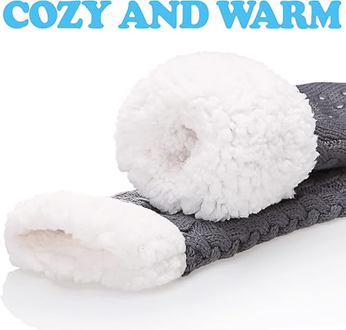 Miniatura 4 de SDBING - Pantuflas para mujer de invierno, súper suaves, cálidas, acogedoras, con forro polar y agarres