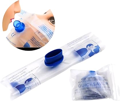 CPR Mask Kit, Mouth to Mask Device, Mouth to Mouth Barrier, CPR Face Shields Pocket Mask, First Aid Resuscitation Training Set of 4