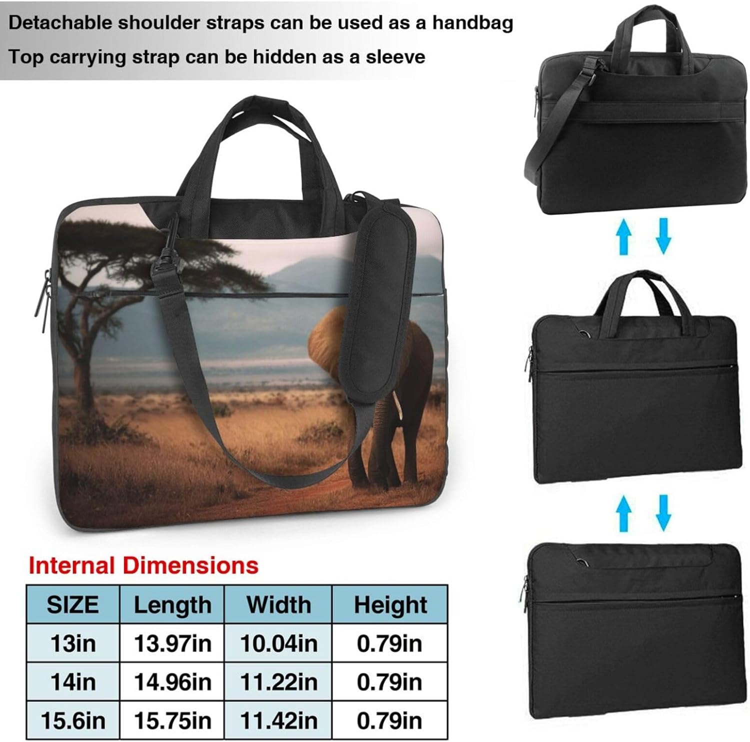 Laptop Shoulder Bag Messenger Bags Walking Elephant Laptop Bag Computer Bags for Men Women