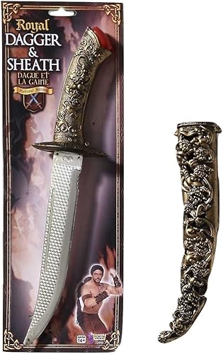 Forum Novelties Daga medieval con vaina, Oro, Talla única