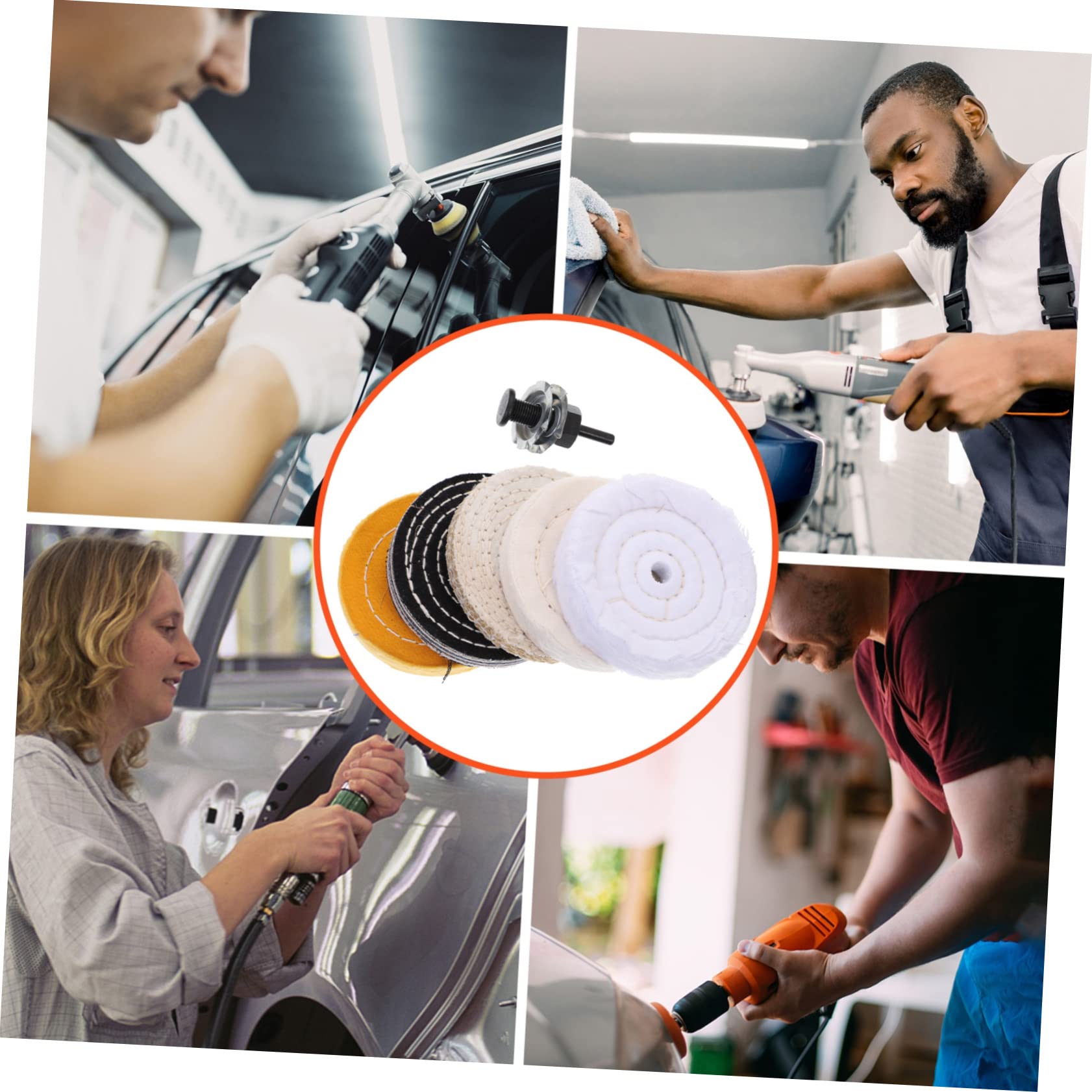 CALLARON Polierscheiben Satz für Bohrmaschine Polierpads aus Baumwolle und Sisal Robust für Metallglasur und Glaspolitur Geeignet