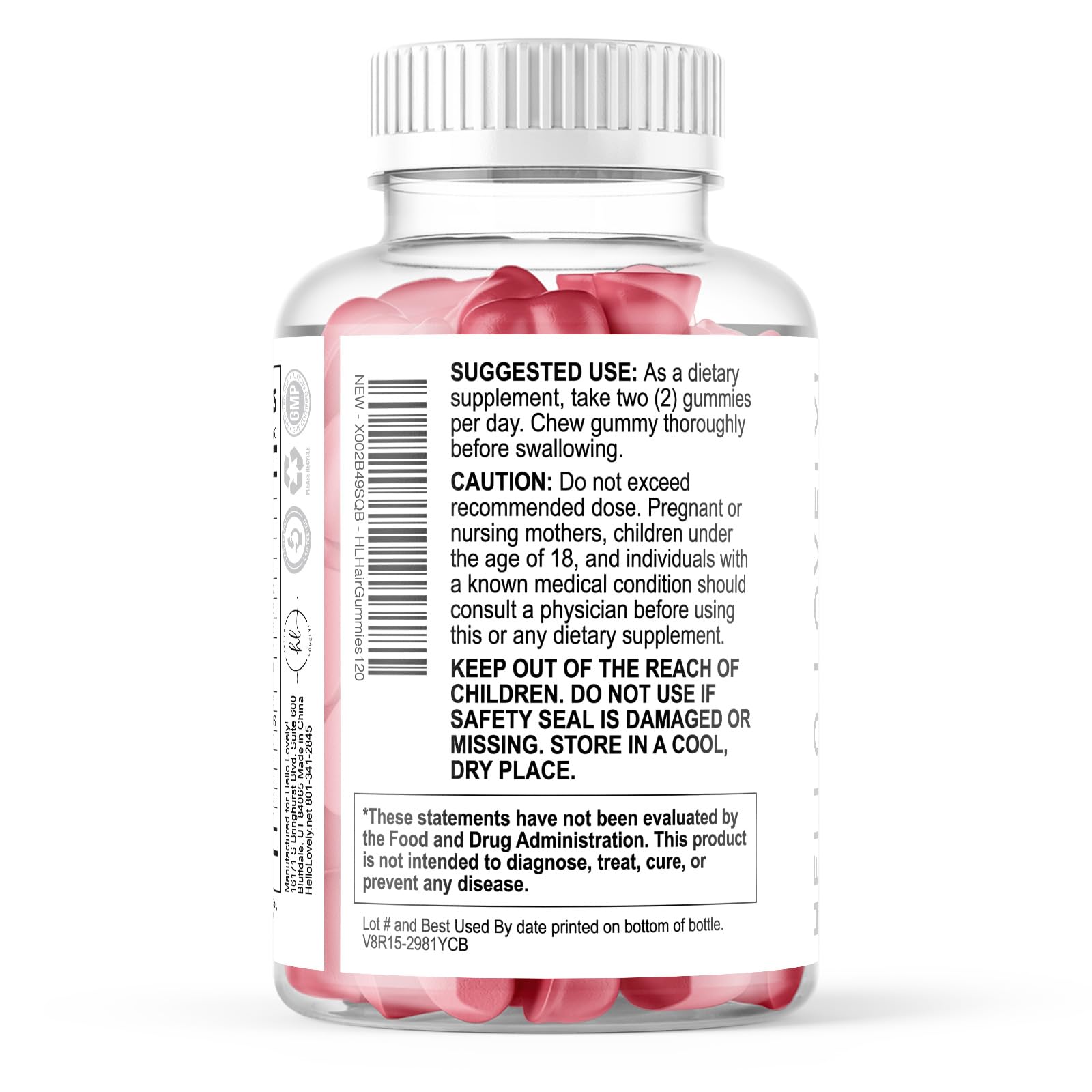 Hair Vitamin Gummy - Advanced Hair, Skin, & Nails Supplement - Complete Beauty Complex with 5000mcg Biotin - Supports Thicker, Stronger, Fuller Hair for Women & Men - Berry Flavor - 120 Gummies — Amazon image 8