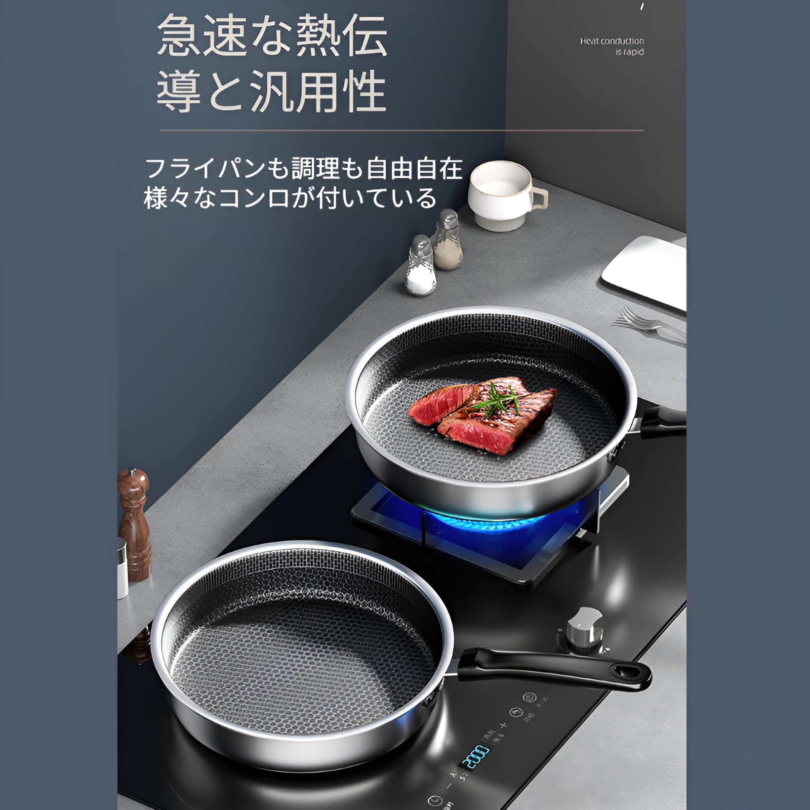 Amazon | 【一生モノのステンレス鍋】ステンレス鋼フライパン IH対応