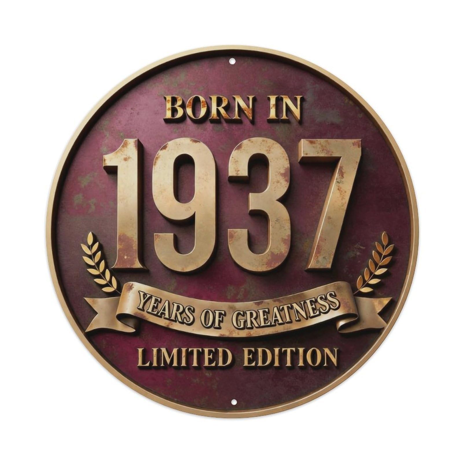 Okahys 8X8inch(20X20cm) Born In 1937 Years Of Greatness Year-Themed Birthday Gift Metal Tin Sign