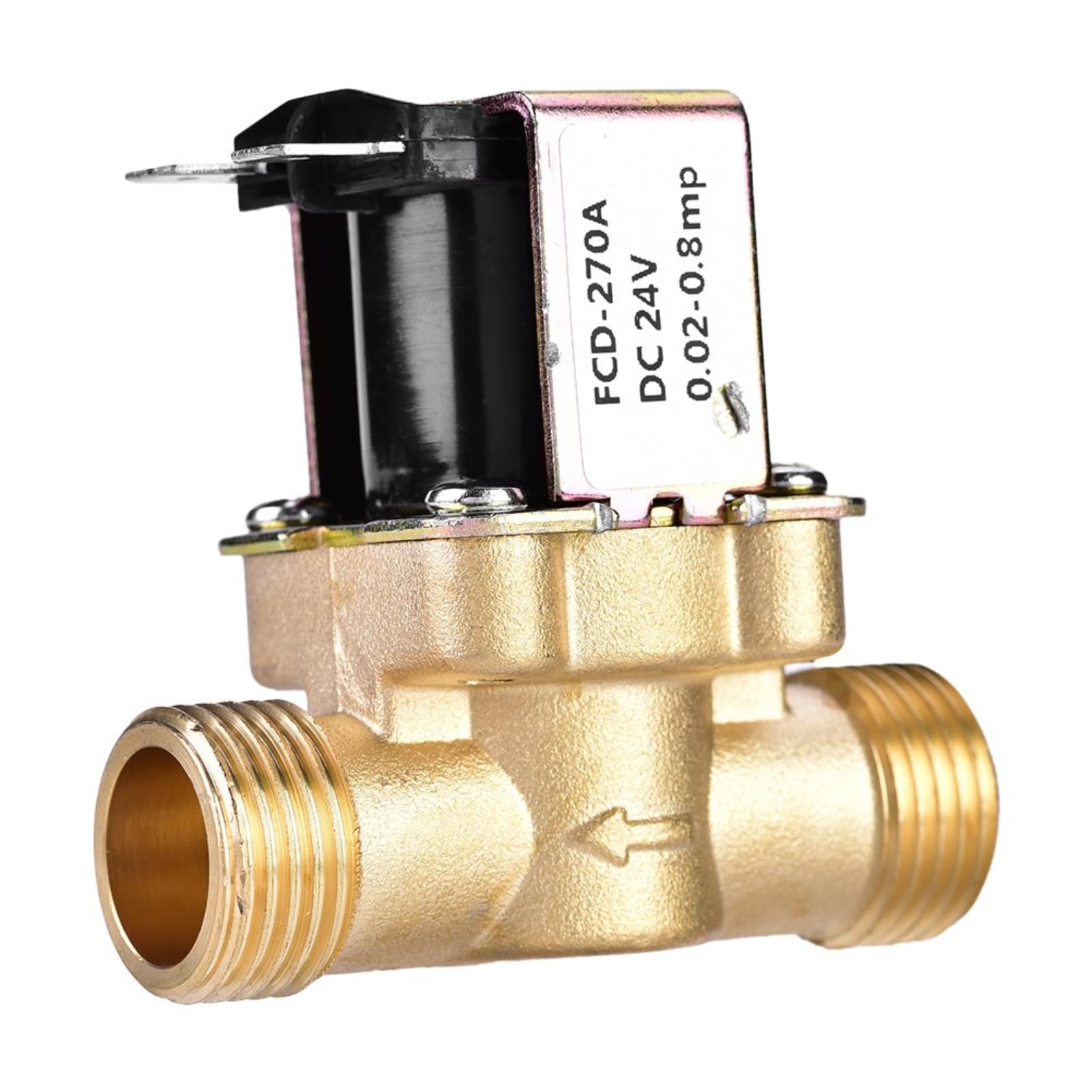 Broco Elettrovalvola Ottone,Valvola Elettrovalvola Valvola magnetica a solenoide d'ottone,1/2"DC 24V valvola magnetica a solenoide elettrica normalmente chiusa per controllo delle acque
