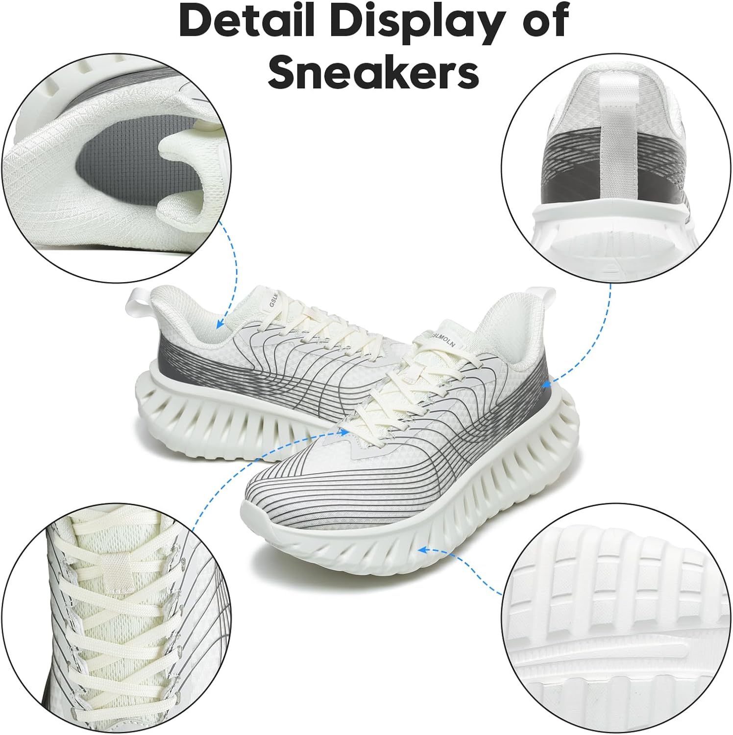 GSLMOLN Walking Shoes for Men Casual Shoes Breathable Lightweight Walking Sneakers for Workouts & Gym Cushioned Flexible Mens Shoes Training Fashion Sneakers - Image 6