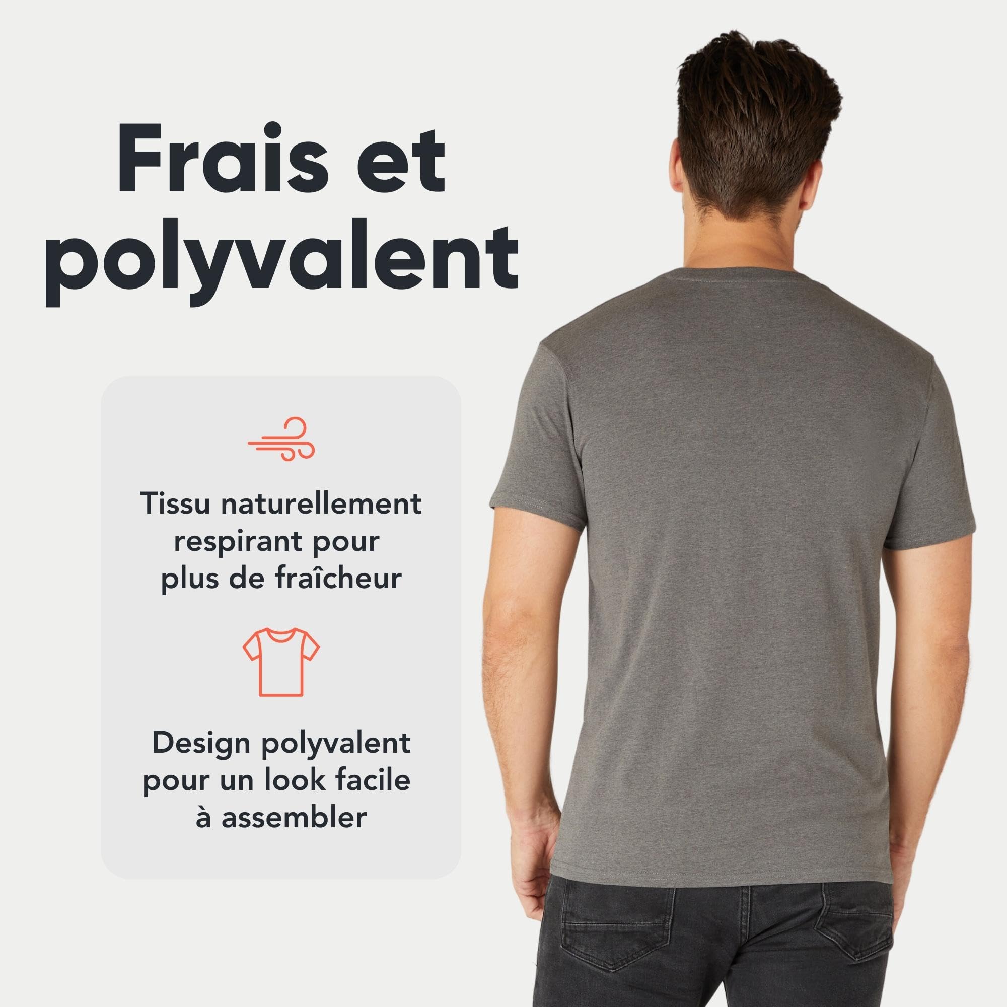 Camiseta FM London Paquete de 3/5 para Hombre - Camisetas de Peso Premium con diseño Ligeramente Ajustado - 4