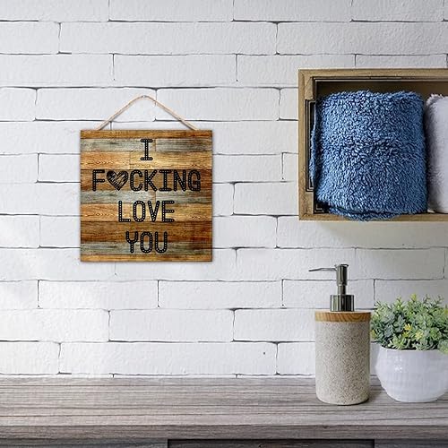 Miniatura 6 de Durx-litecrete ra de Campo para parejas, con tema de Aniversario con Texto en inglés I Fucking Love You Love, arte para colgar en la pared, placa de