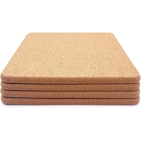 Amazon.com: Cork Trivet, 4 Pcs High Density Thick Square Cork Trivets ...