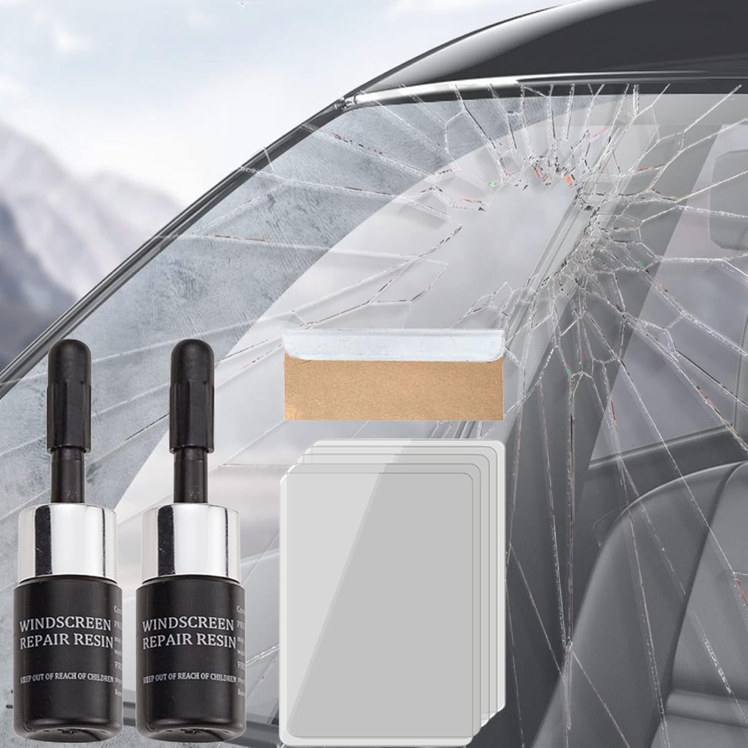Cracks Gone Glass Repair Kit For Windshields, Sazo Glass