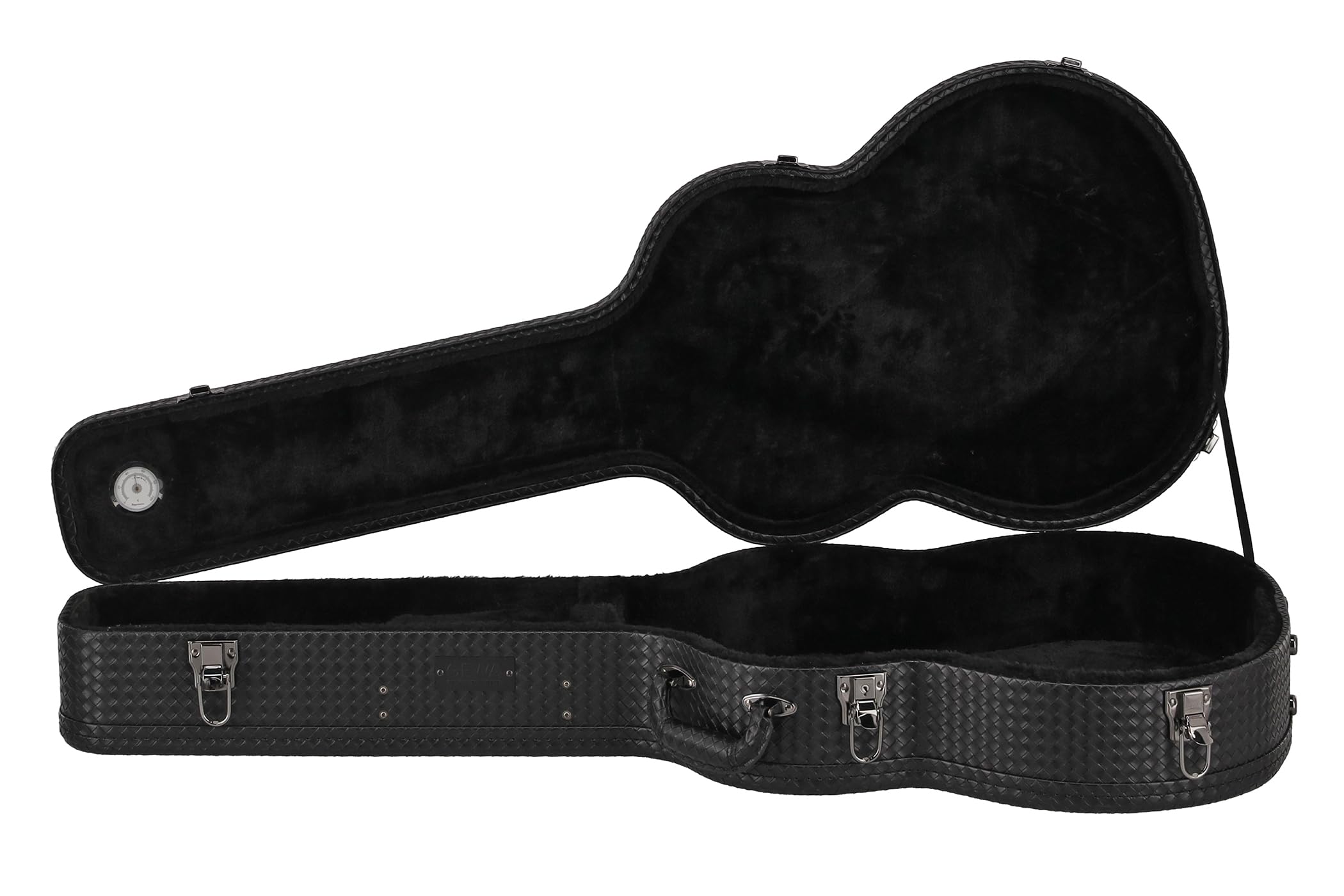 LUTHIER MANUEL RODRÍGUEZ Custodia per chitarra Vipera - Custodia rigida per chitarra classica - Anima in legno - Coperchio bombato - Nero - Scomparto per accessori - Igrometro