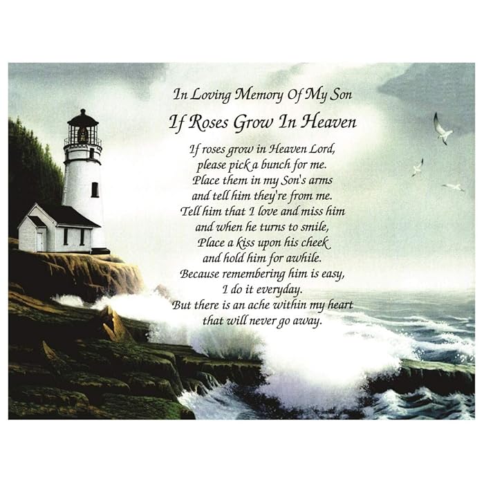 Buy In Memory of Son"If Roses Grow In Heaven" Memorial Poem Gift For