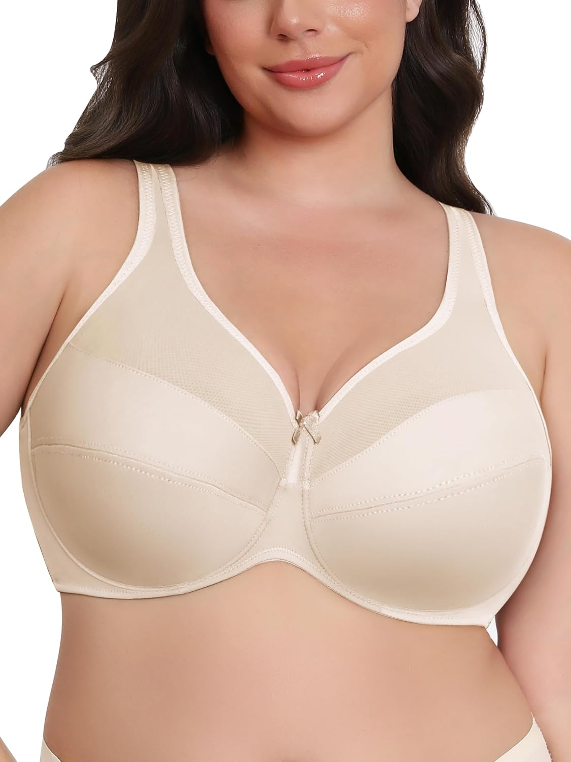 Baetty Underwire Bras for Big Buster Women Full Coverage Minimizer Cross Back Non-Padded Plus Size Bra
